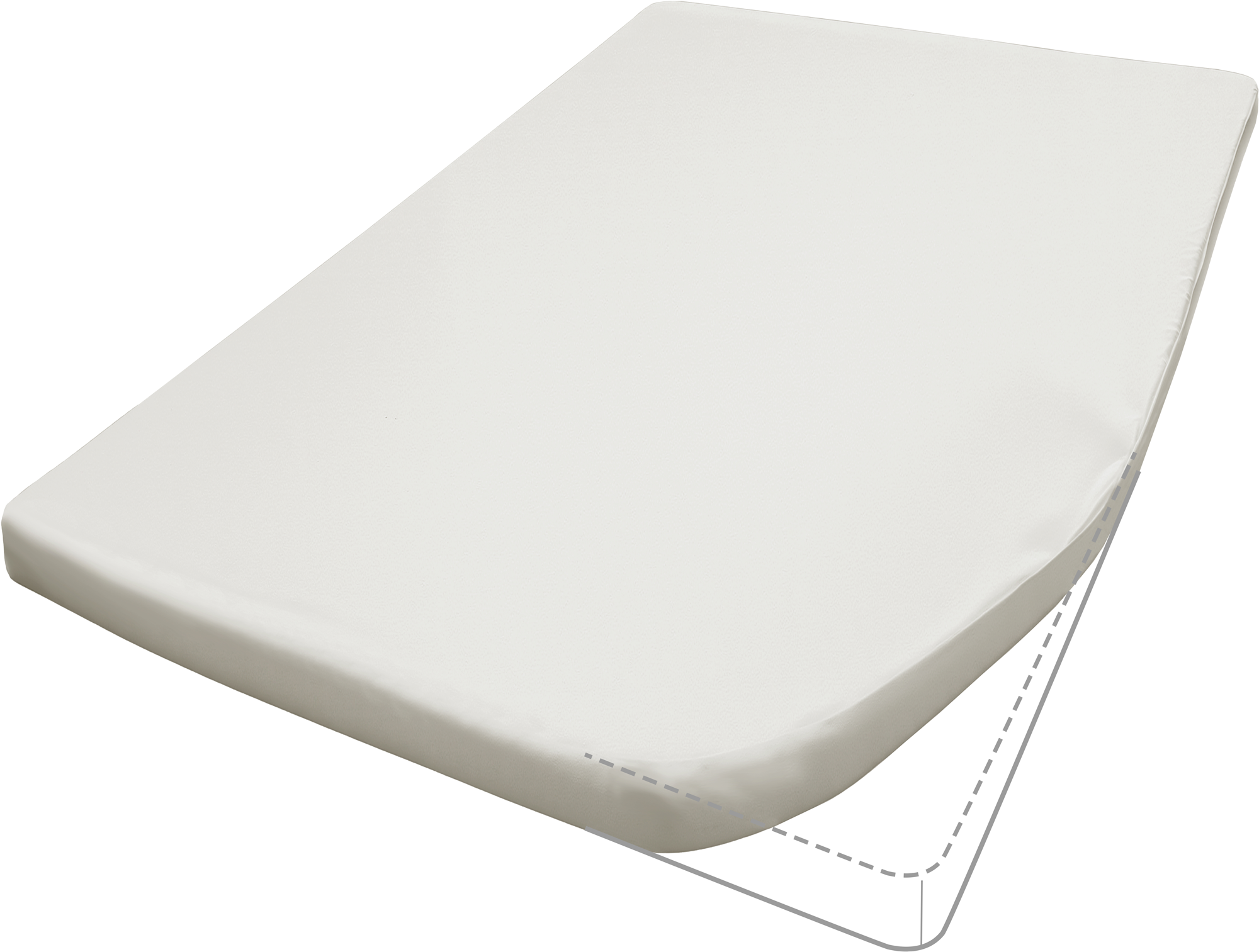 Primera Travel Mako-Feinjersey Spannbetttuch für Campingmatratzen aus Baumwolle Ecru French Bed rechts - Spannbetttücher & Bettwäsche von Hahn