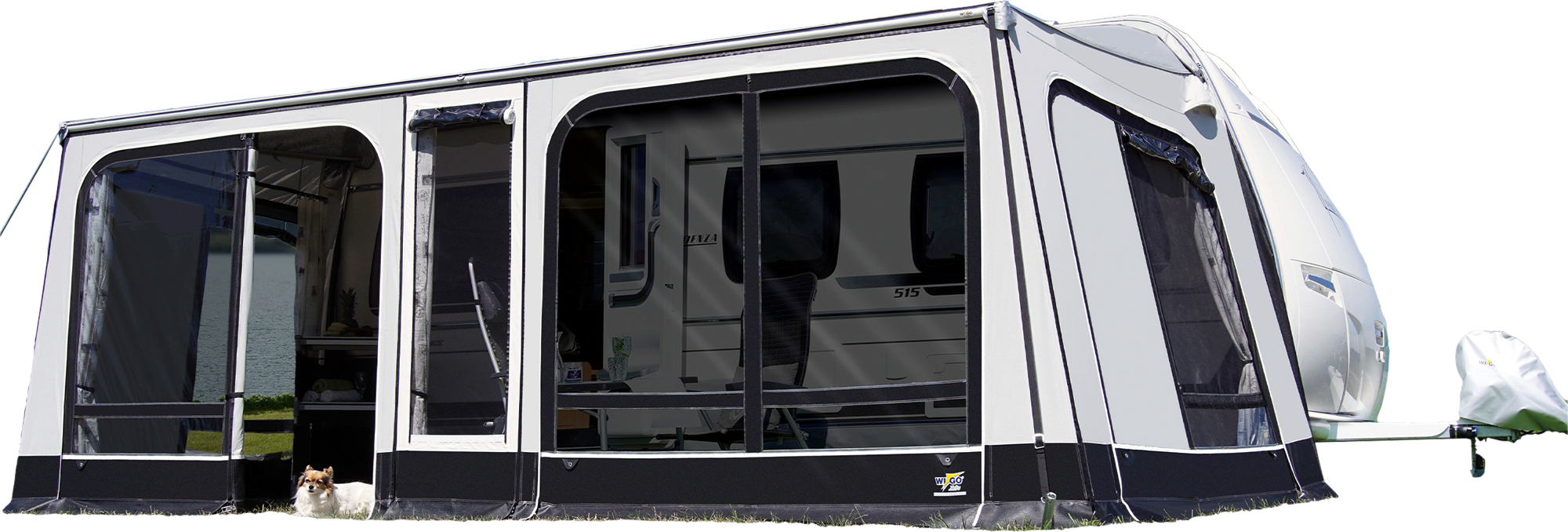Wigo Rolli Plus Ambiente 300/13 Volleingezogenes Markisenzelt Umlaufmaß 1121-1155 cm - Markisenvorzelte & Wände