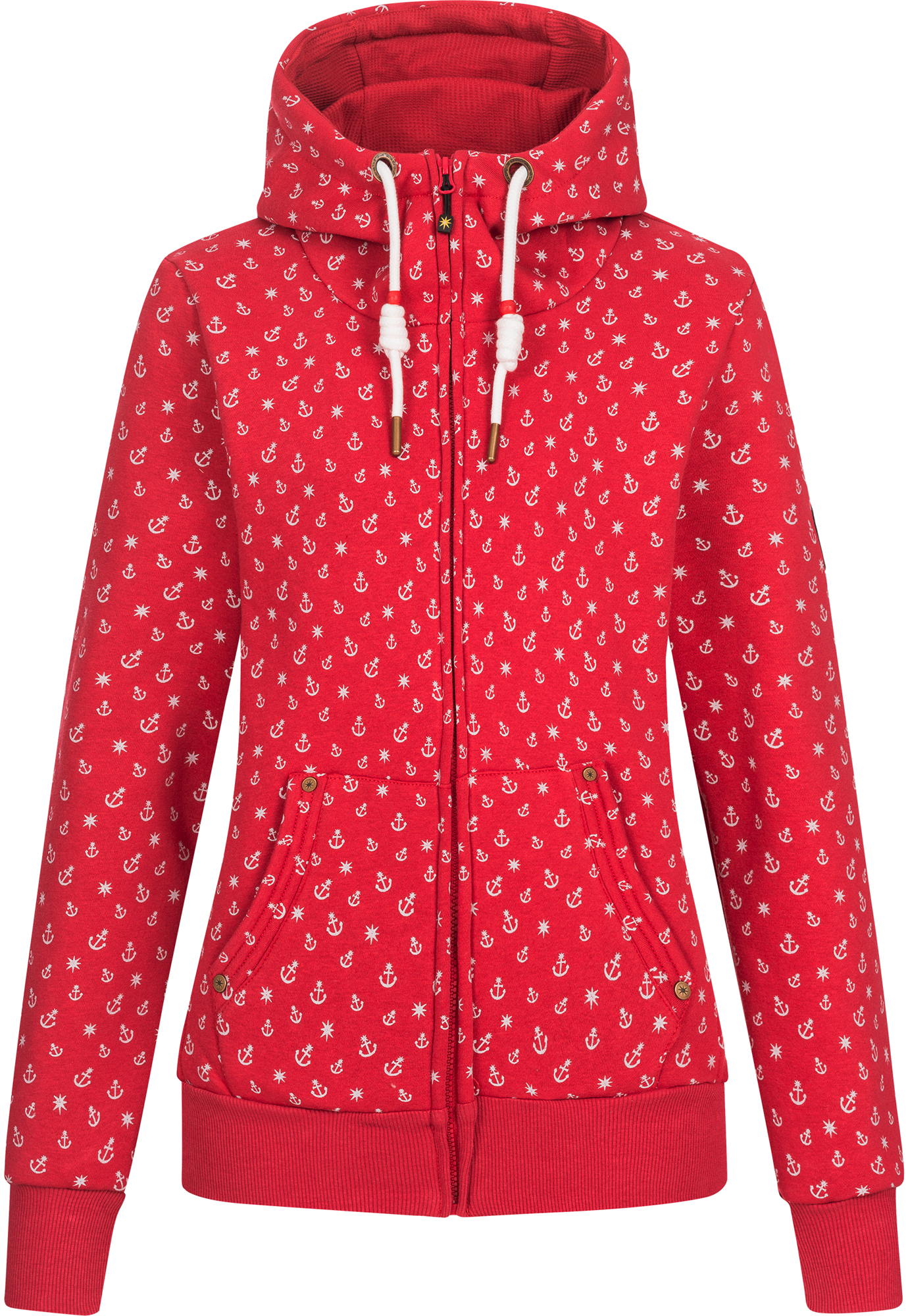 Ankerglut Ankerglutfreundschaft Damen Sweatshirtjacke rot 42 - Damenjacken
