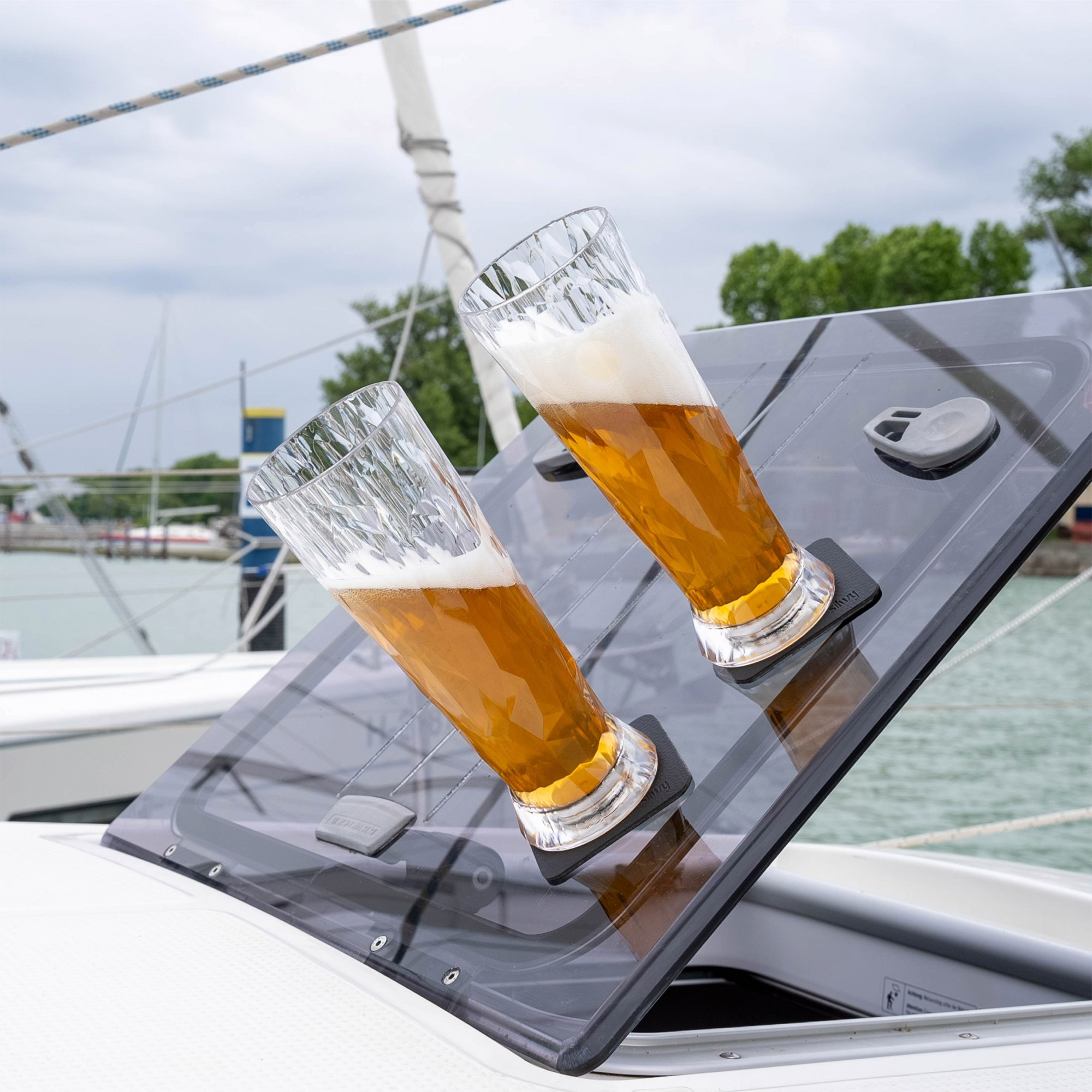Silwy Magnet-Bier-Kunststoffgläser inkl. Metall-Nano-Gel-Pad 2 Stk. (500
