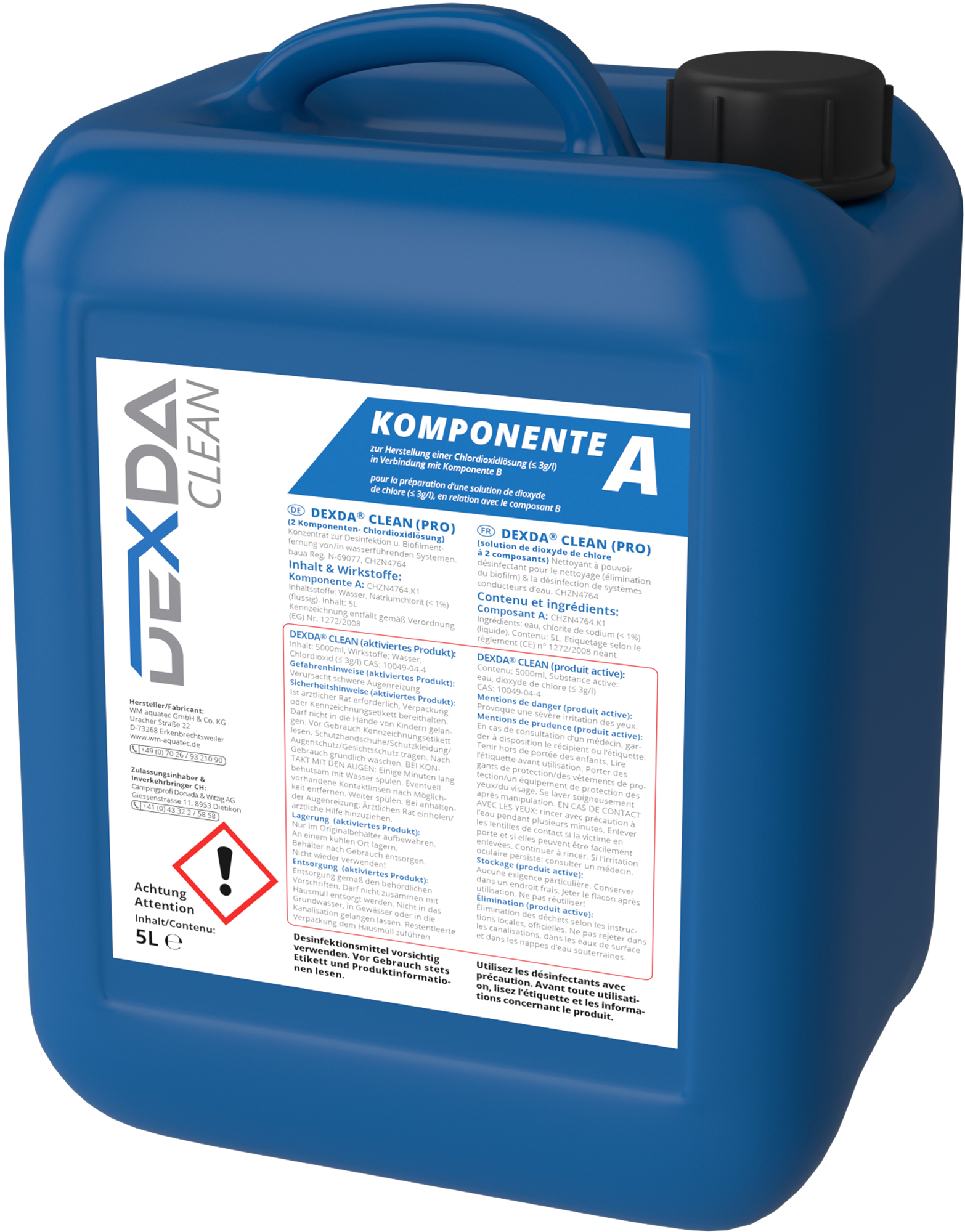 WM aquatec Dexda Clean Frischwasser Desinfektion für Tanks bis 500