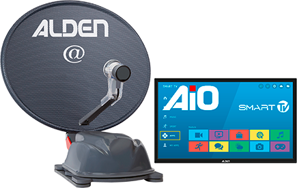 Alden Onelight@ 60 HD EVO vollautomatische Satellitenanlage Platinium inkl. LTE Antenne und A.I.O. Smart TV mit integrierter Antennensteuerung 22