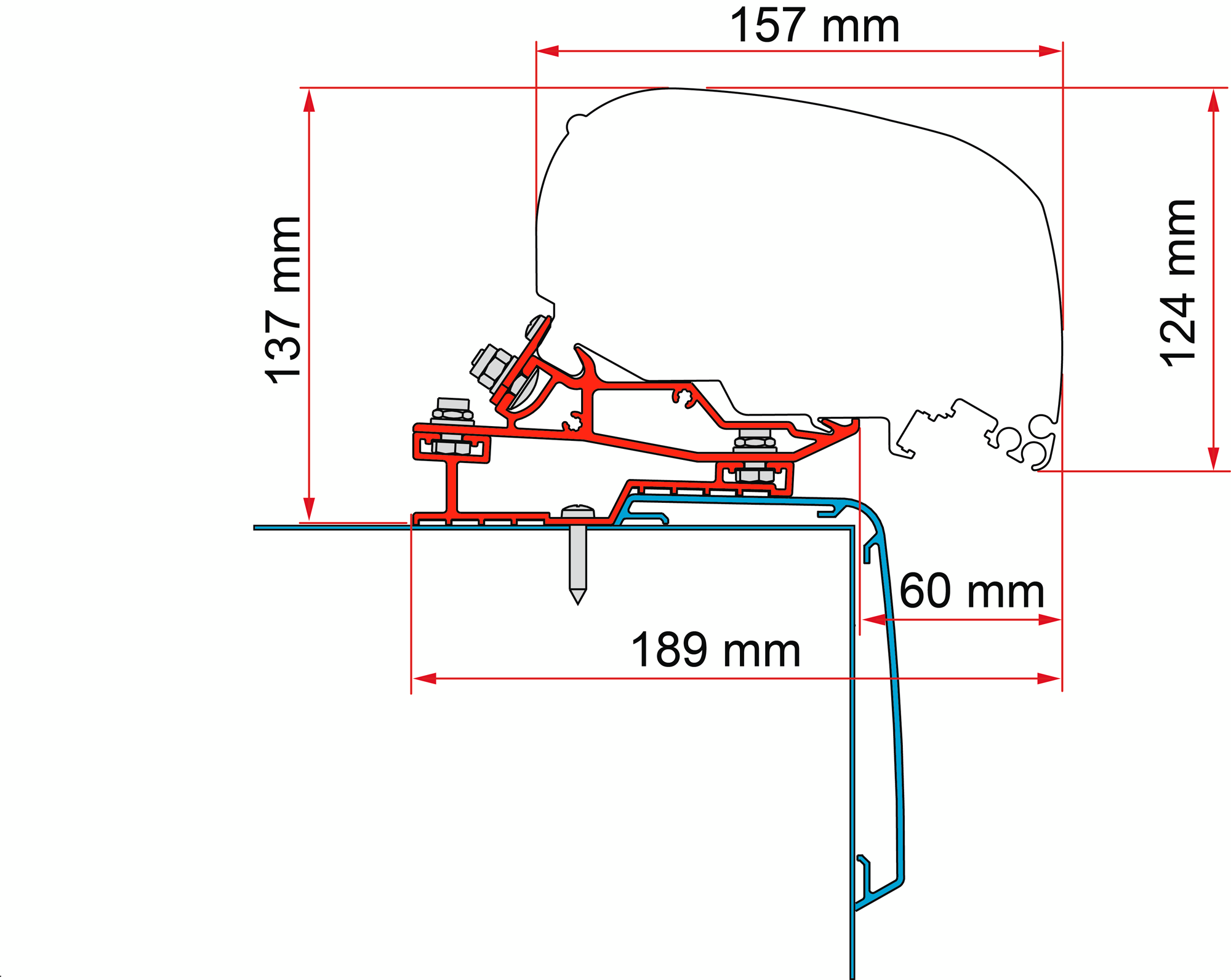 Fiamma Rapido C55i C86i Adapter Markise für F65 /