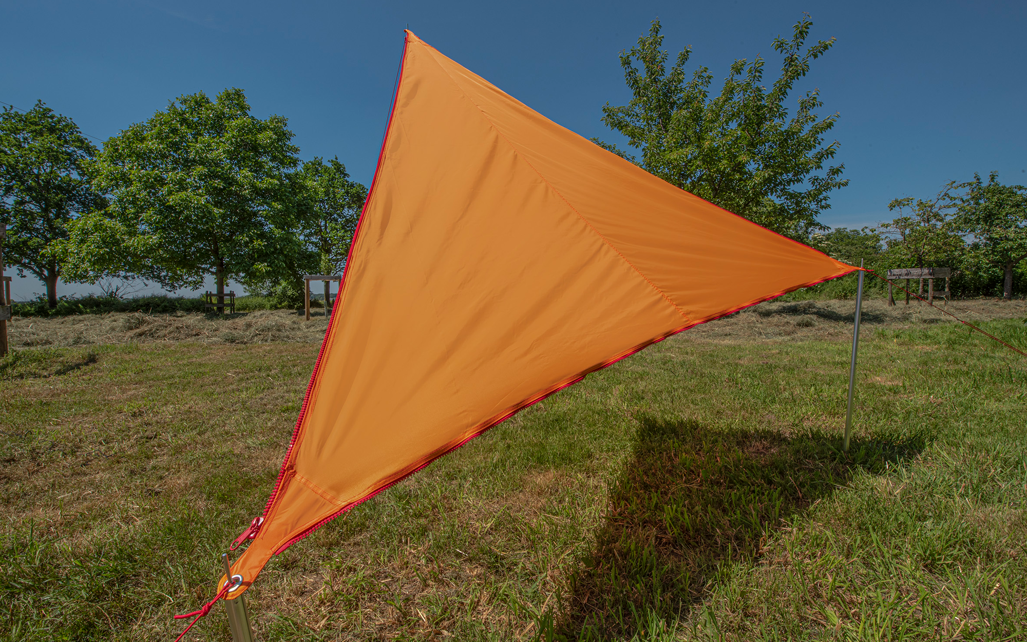 Bent Zip-Canvas Sonnensegel Orange/RV Rot - Pavillons & Tarps