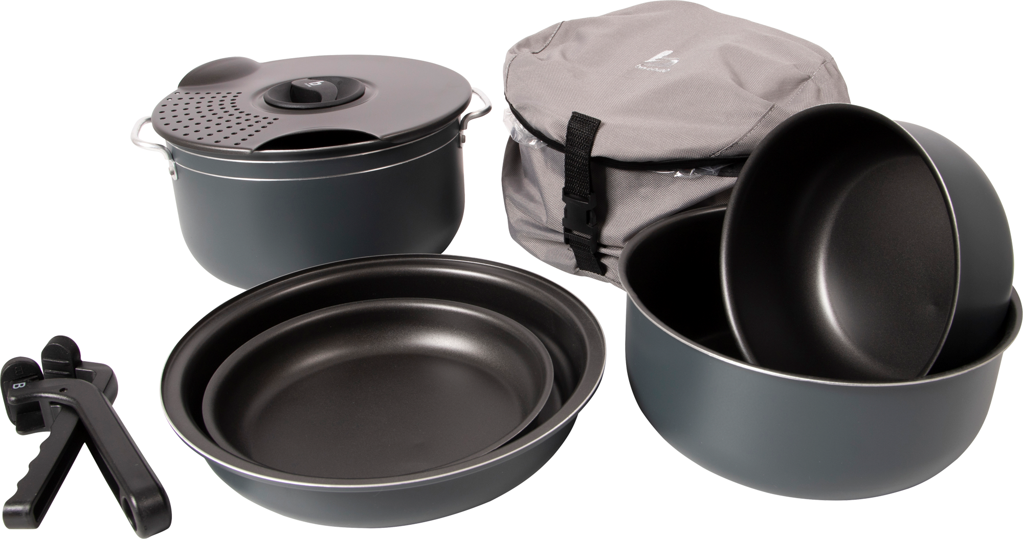 Bo-Camp Camping Topfset Aluminium mit Antihaftbeschichtung