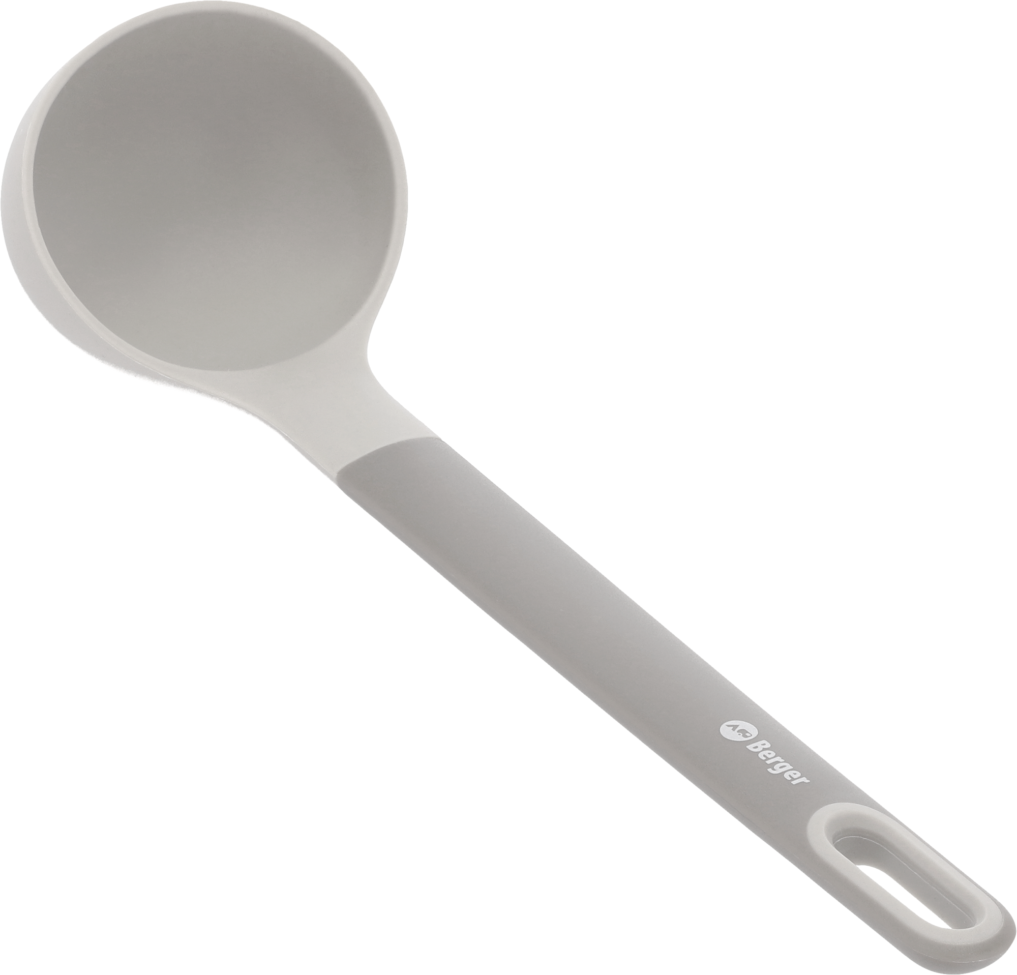 Berger Suppenkelle aus Silikon/Kunststoff grau