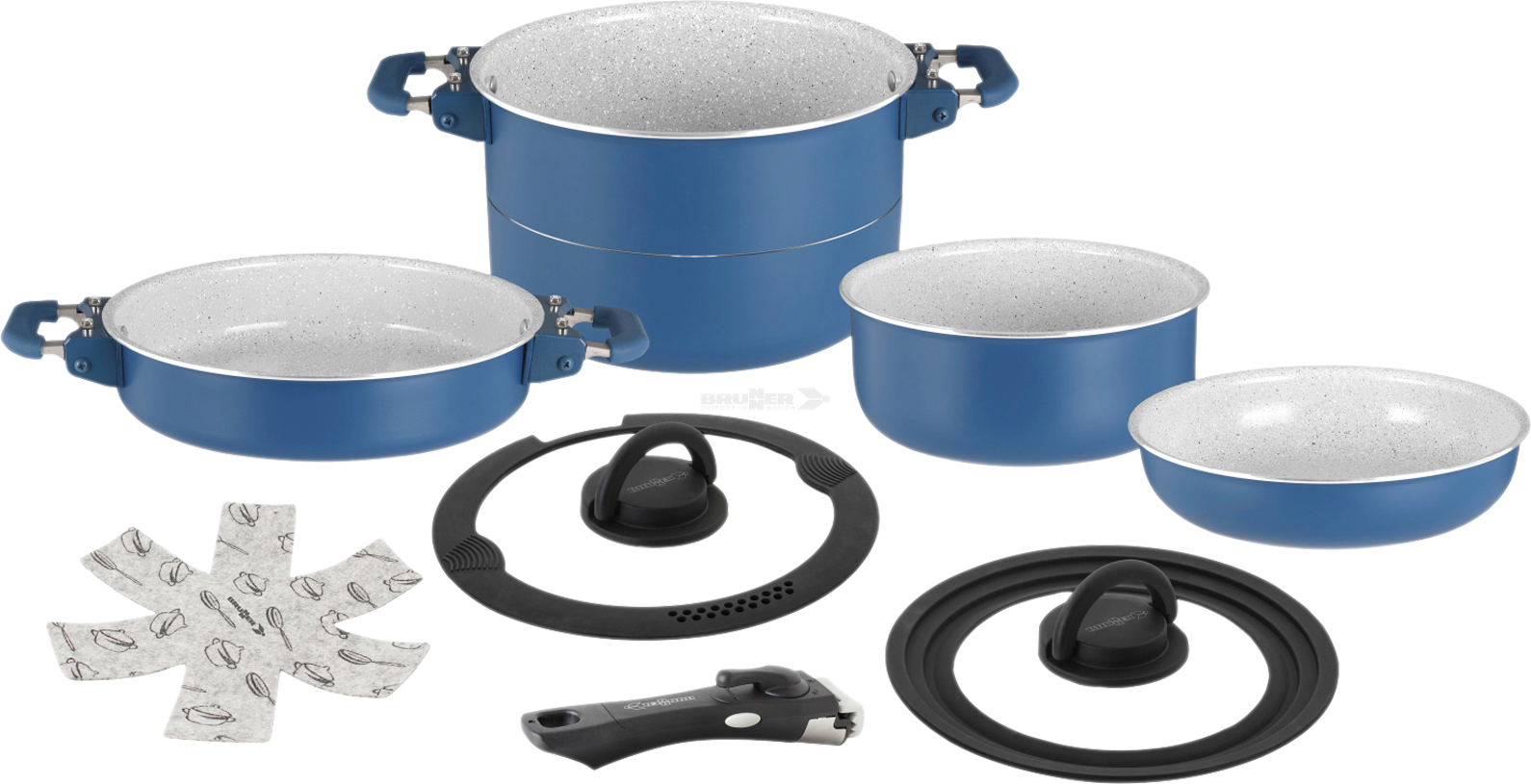 Brunner Carezza Magnetogrip 7+1 Kochtopfset mit Vacublock 8-tlg. Ø