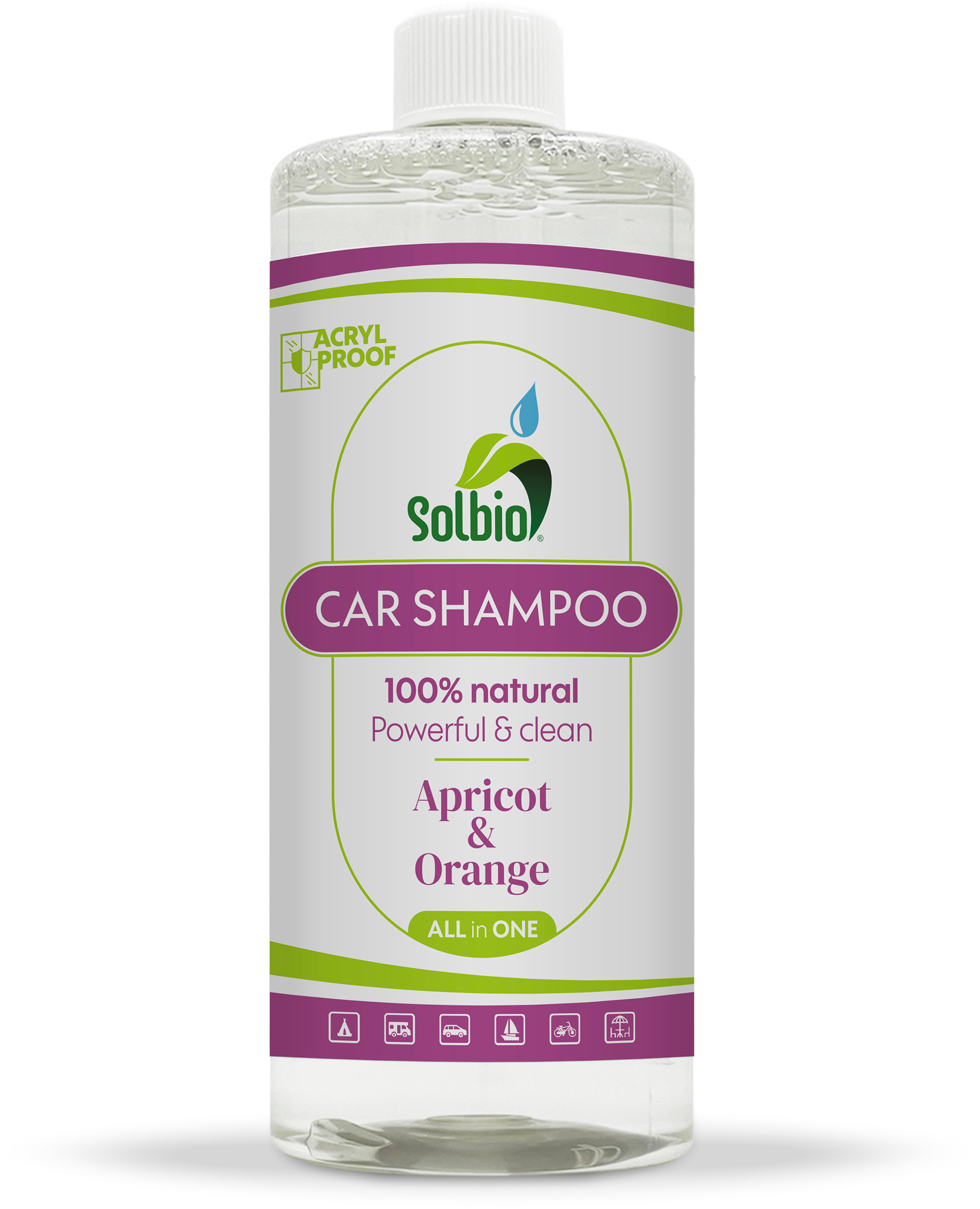 Solbio All-in-One natürliches Car-Shampoo zur Reinigung von Wohnwagen / Zelte / Markisen / Boote / Fahrräder mit Aprikosen- und Orangenduft 1