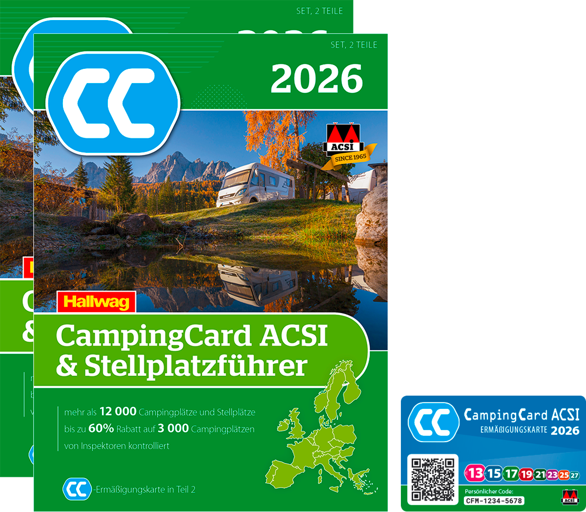 ACSI Stellplatzführer 2026 mit CampingCard Ermäßigungskarte (Deutsch)
