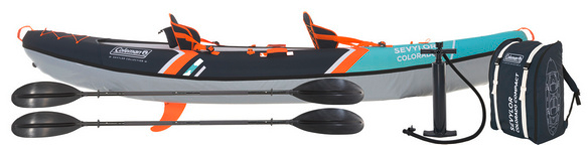Coleman aufblasbares Kajak Kit Sevylor Colorado 2 Personen inkl. 2 Paddel / Rucksack / Finne / Handpumpe /