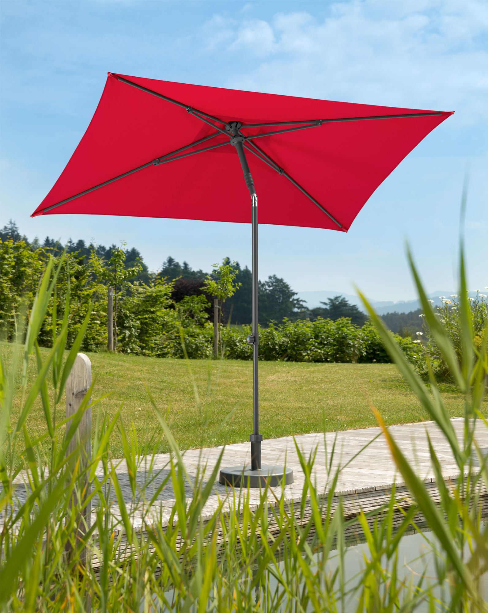 Schneider Schirme Sevilla Balkonschirm 240 x 140 cm rot - Sichtschutz & Sonnenschirme