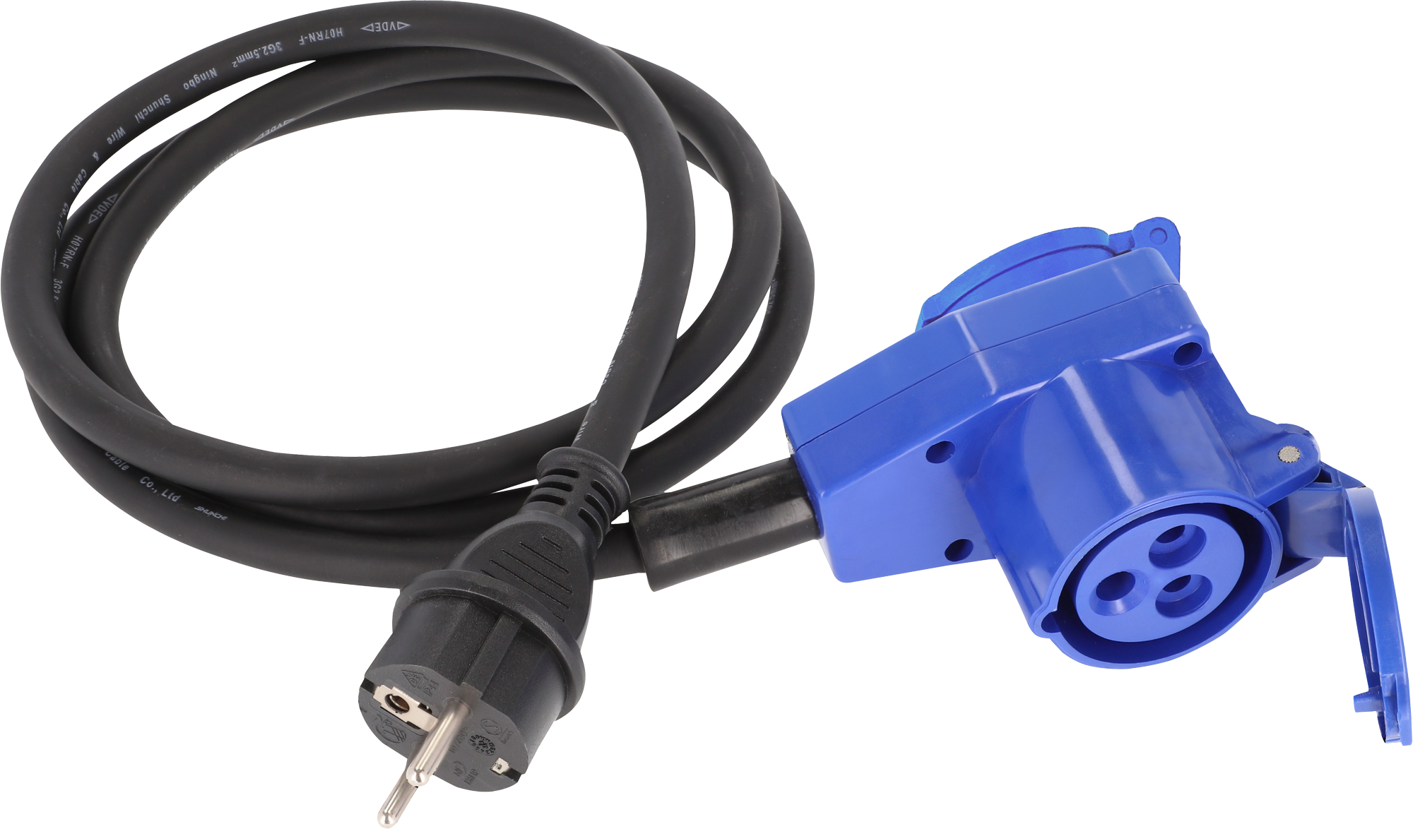 Berger Adapterleitung CEE-Winkelkupplung 3-polig und Schutzkontakt Kupplung mit Schutzkontaktstecker 1,5 m