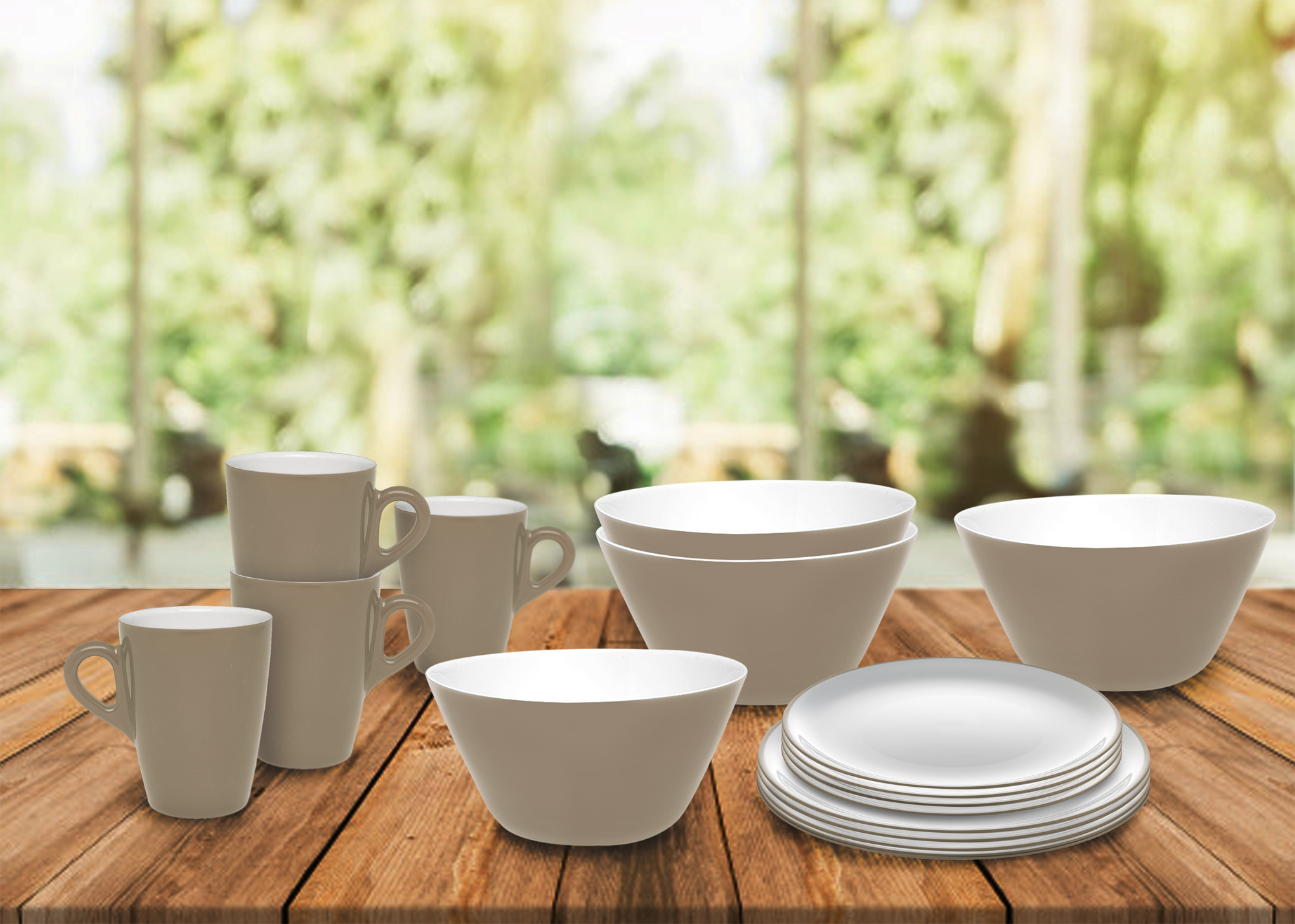 OMADA 16-tlg. Essgeschirr grau | 08022365336077