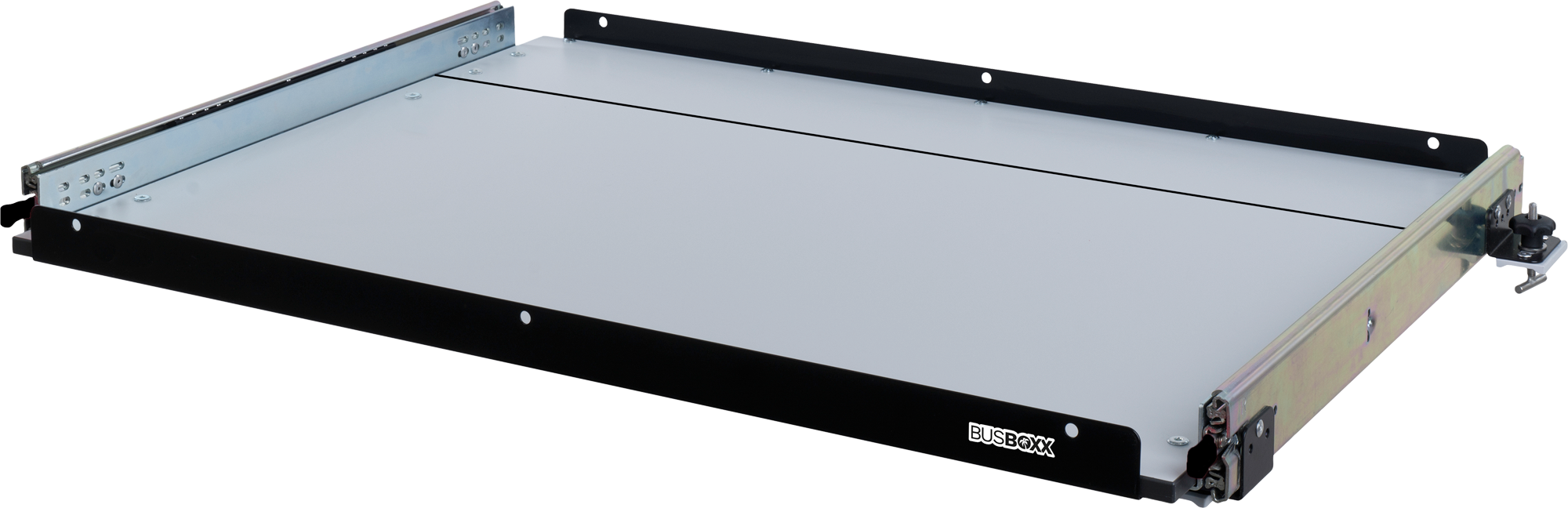 BusBoxx heckBOXX flex VW T5 / T6 / T6.1 Heckauszugs-Modul geteilt Tiefe