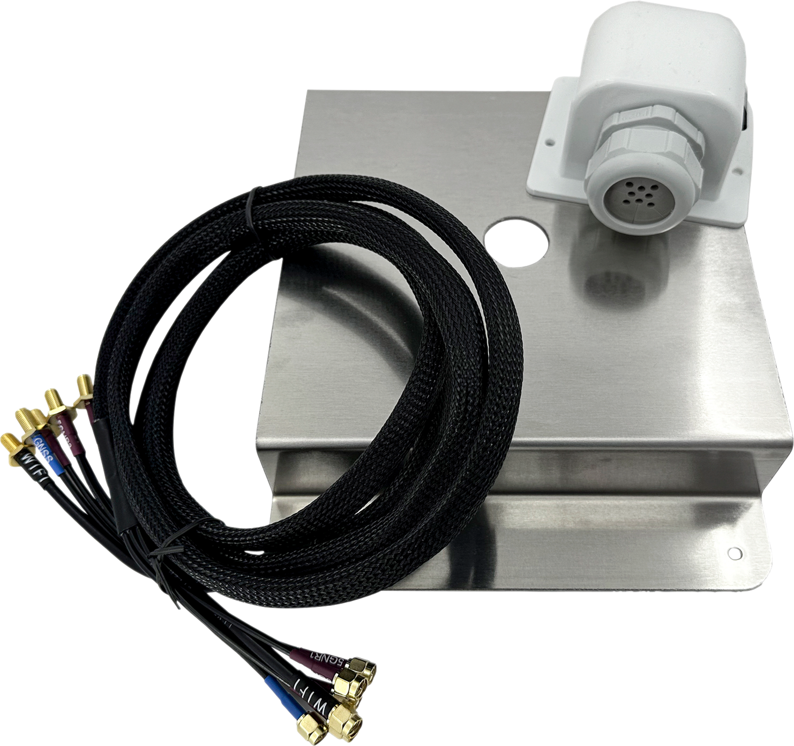 Selfsat MWR Montageplatte für 5G Antenne inkl. Dachdurchführung für bis zu 8 Kabel und Verlängerungskabel für Router 6 x 2 Meter - Sat-Stative & Sat-Masten