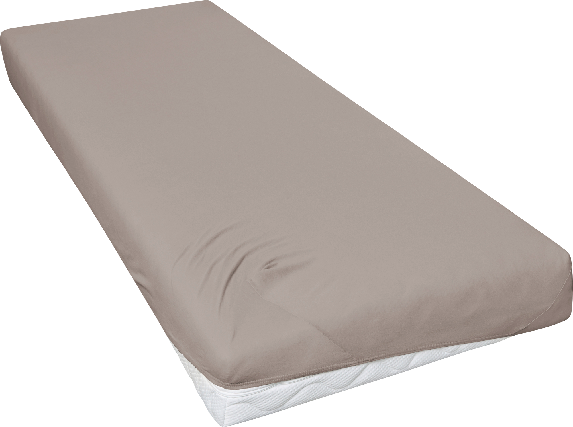 Primera Travel Mako-Feinjersey Spannbetttuch für Campingmatratzen aus Baumwolle Kiesel Single Bed - Spannbetttücher & Bettwäsche von Hahn