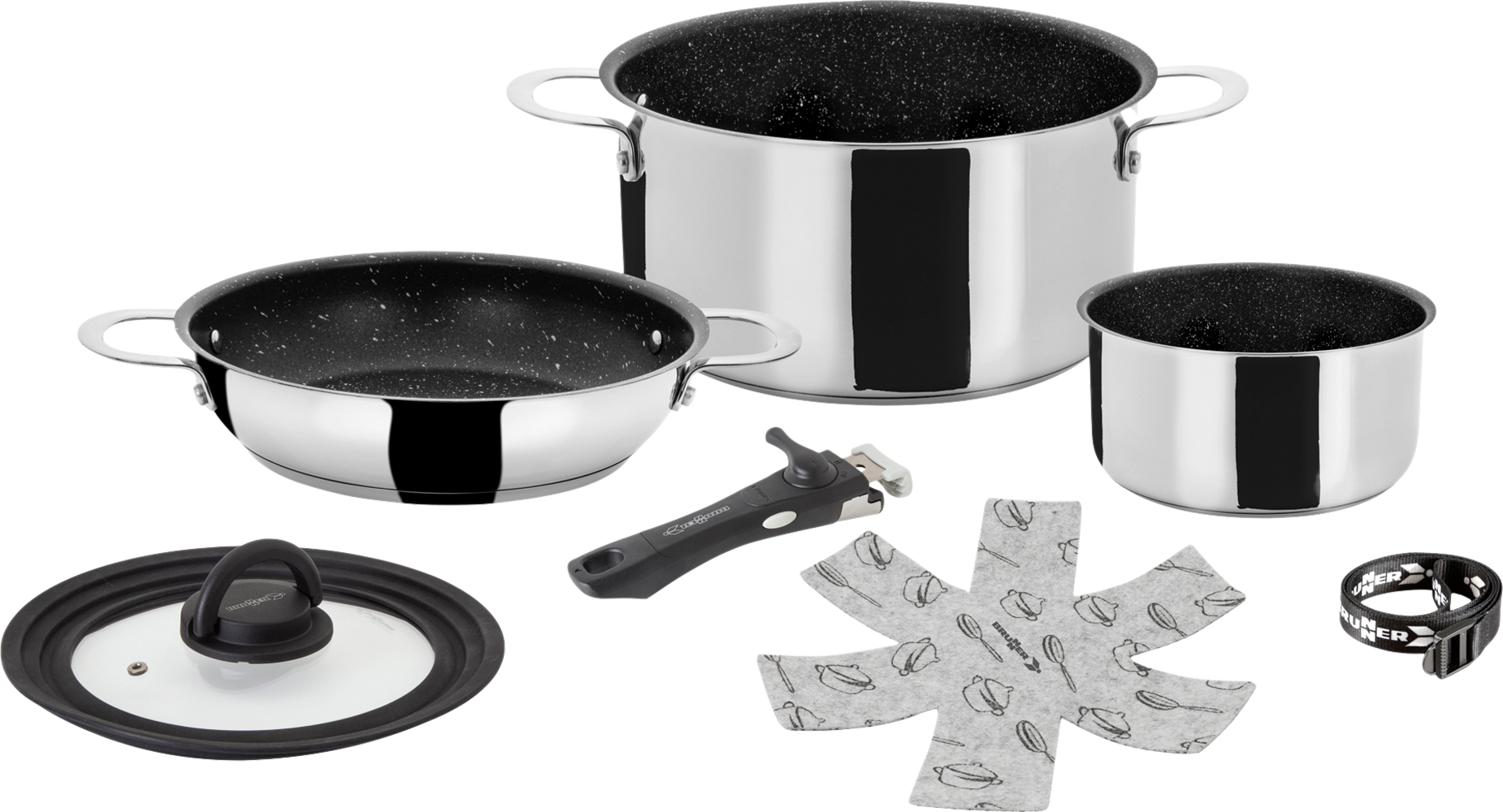 Brunner Academy NG 5 + 1 Kochset 5-teilig mit 2 Töpfen und 1