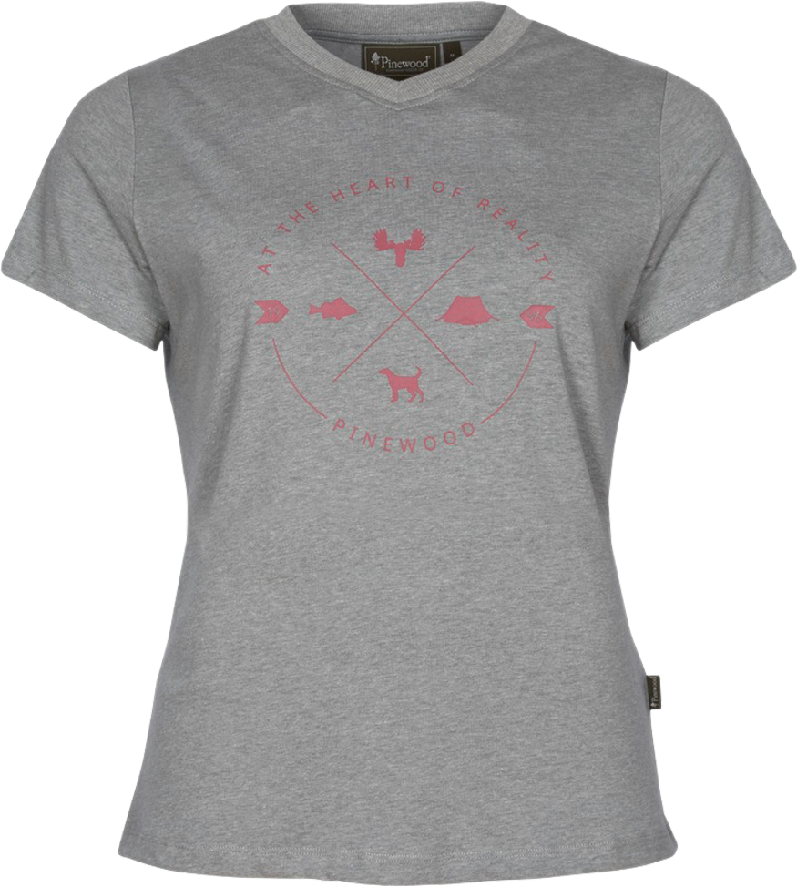 Pinewood Finnveden Trail Damen T-shirt light grey melange | 07331090386501 Pinewood Finnveden Trail Damen T-shirt light grey melange | 07331090386501