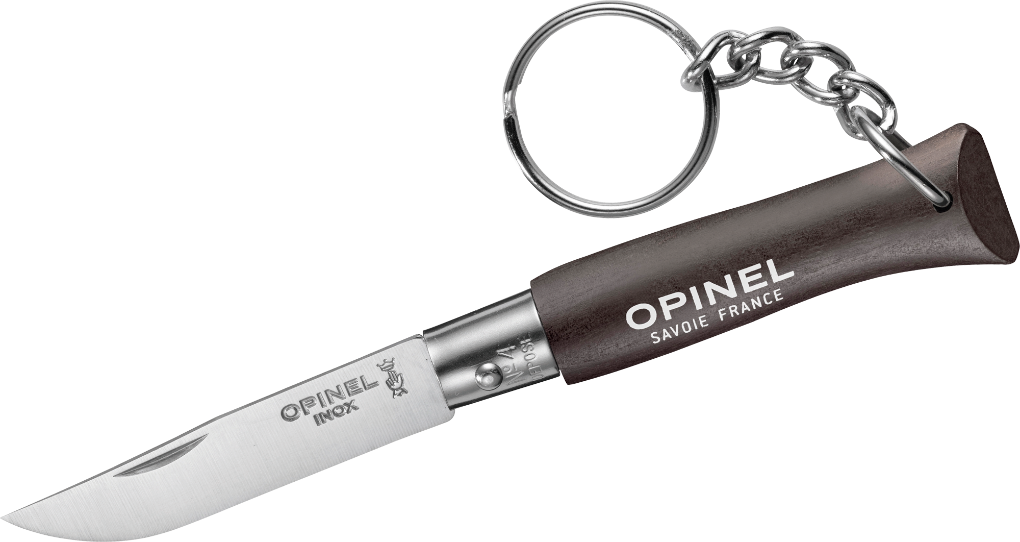 Opinel N°04 Colorama Taschenmesser mit Schlüsselanhänger Klingenlänge 5 cm schwarz