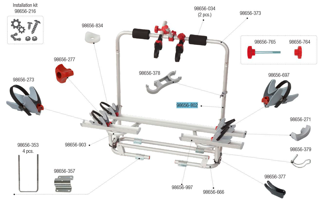 Fiamma seitliche Struktur Kit passend für Carry Bike Caravan XL A 