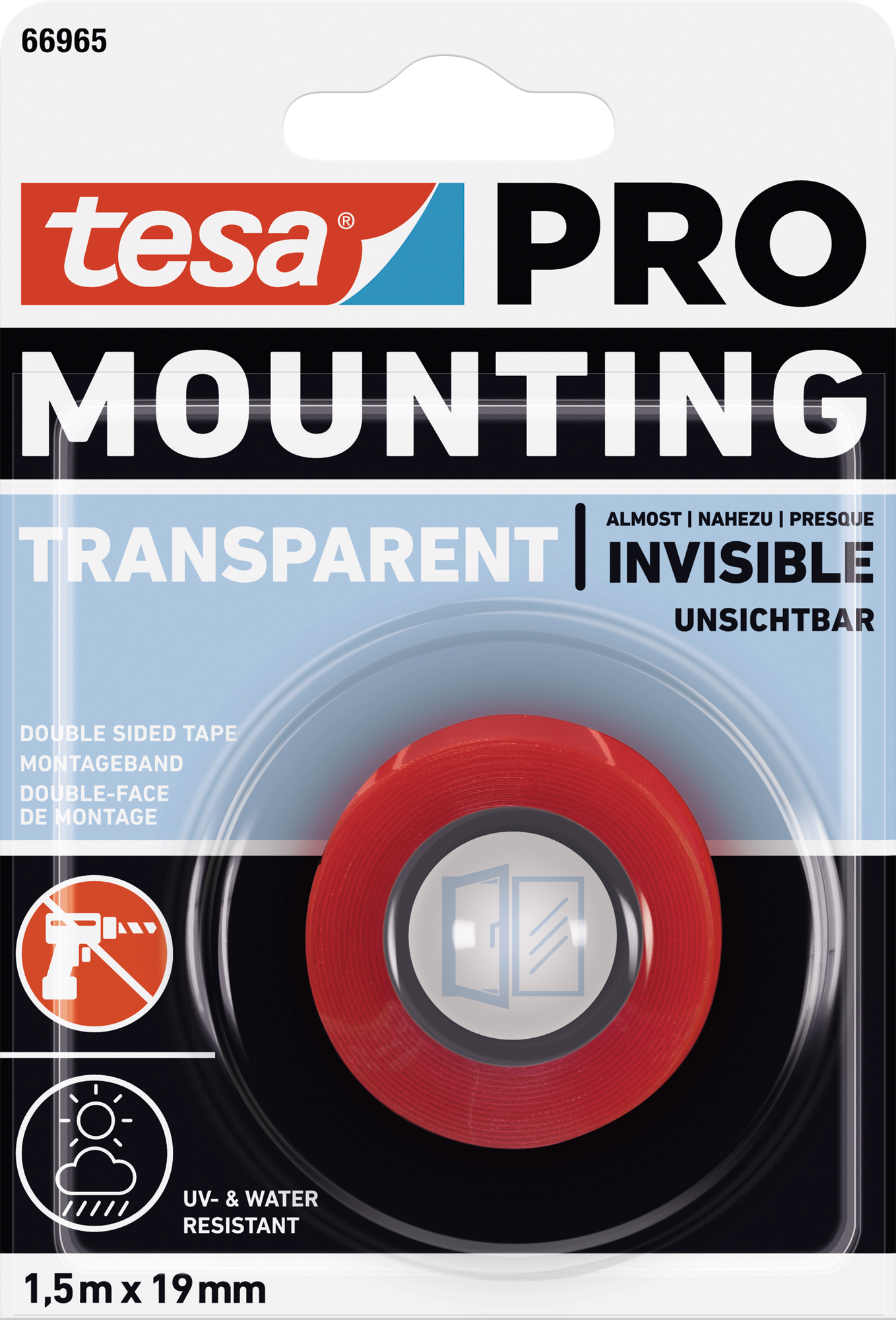 Tesa Mounting PRO Transparent Industrieklebeband 19 mm 1,5 m