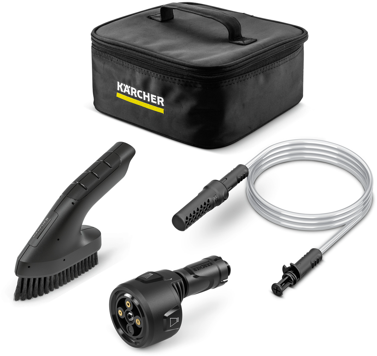 Kärcher OC Druckreiniger Zubehörtasche Adventure inklusive Ansaugschlauch, Schrubbbürste, 4-in-1 Multi