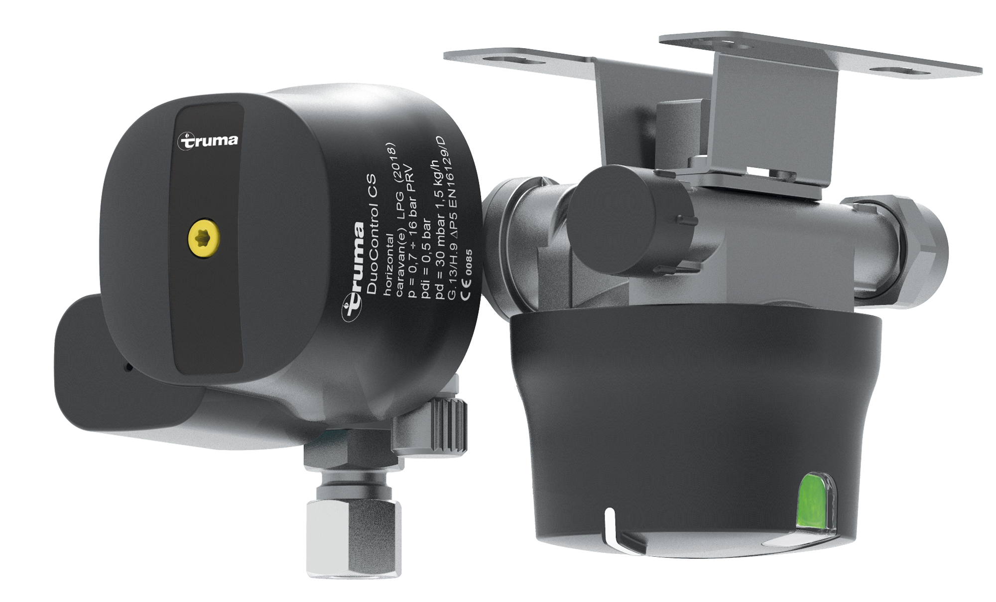 Truma DuoControl CS Gasdruckregler für den Zweiflaschen-Betrieb horizontal  - Gasdruckregler Fahrzeug