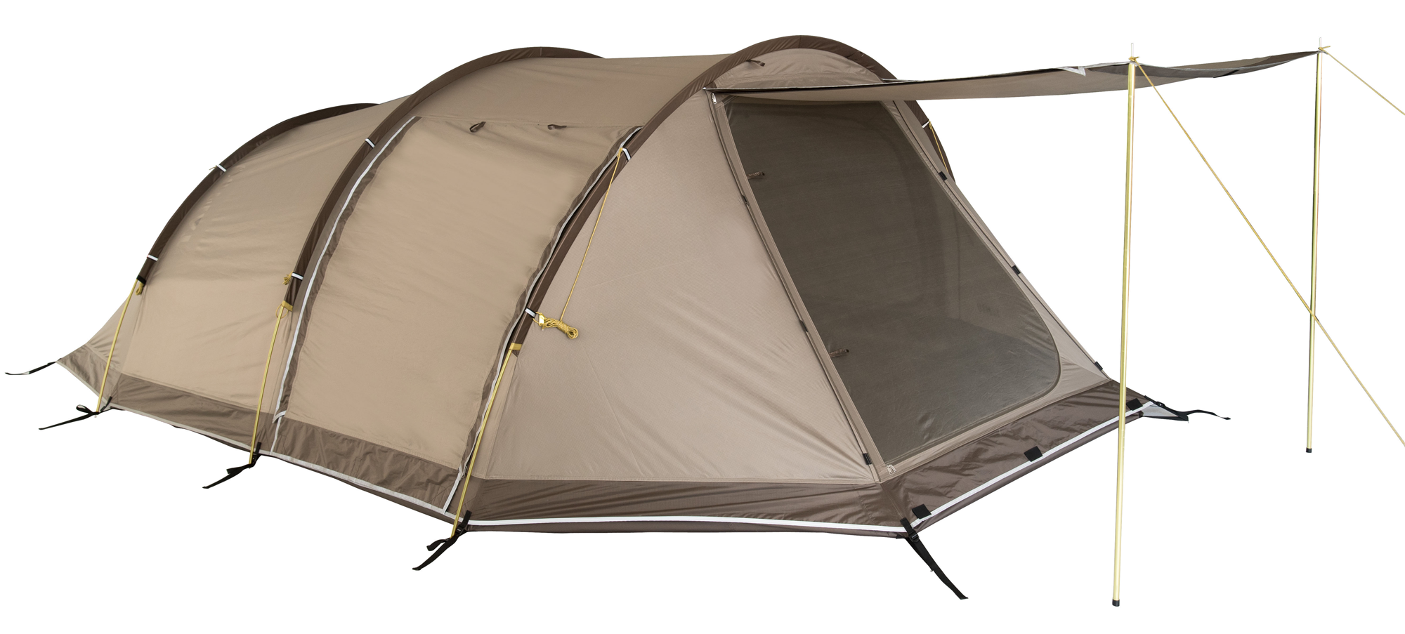Tambu Durdanta Komfort Trekking Tunnelzelt braun für 4