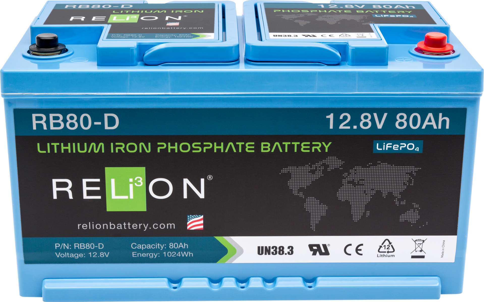 Relion Lithium-Ionen Batterie 12 V / 80 Ah