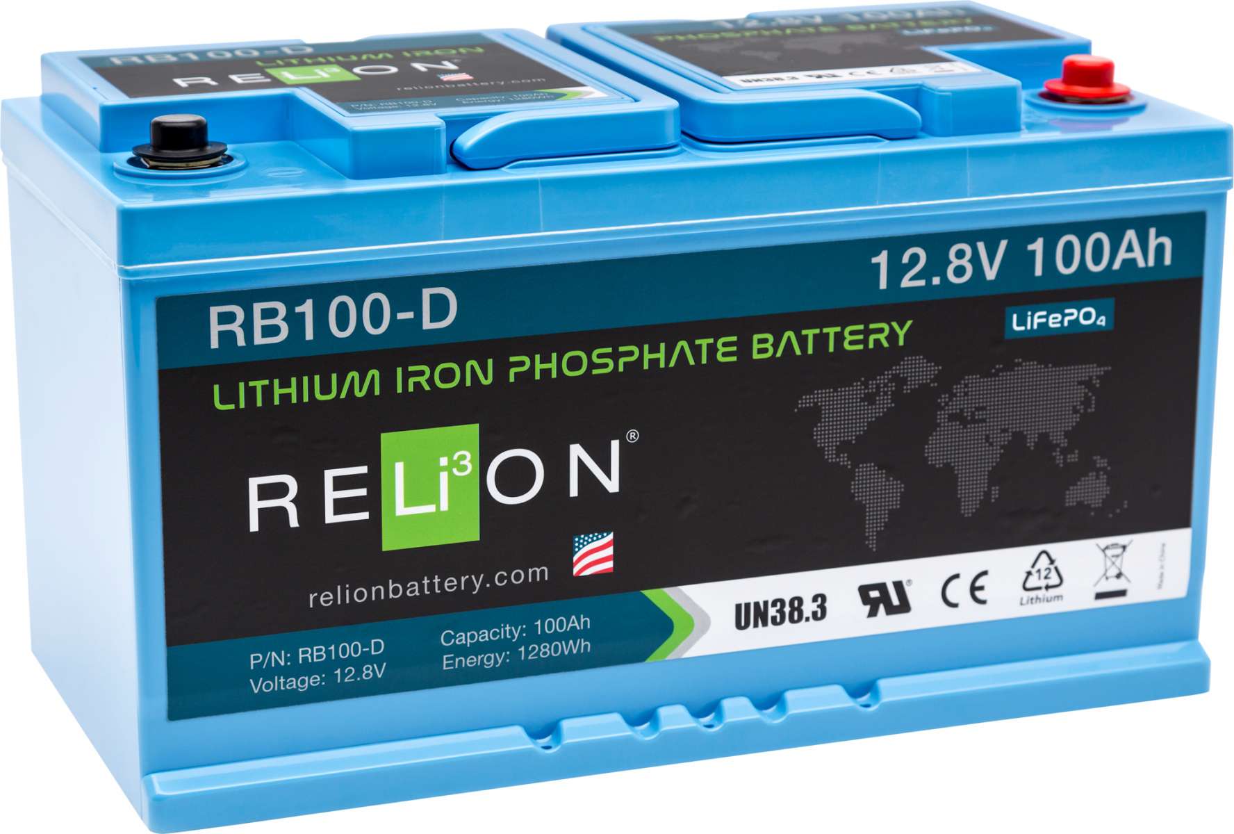 Relion Lithium-Ionen Batterie 12 V / 100 Ah
