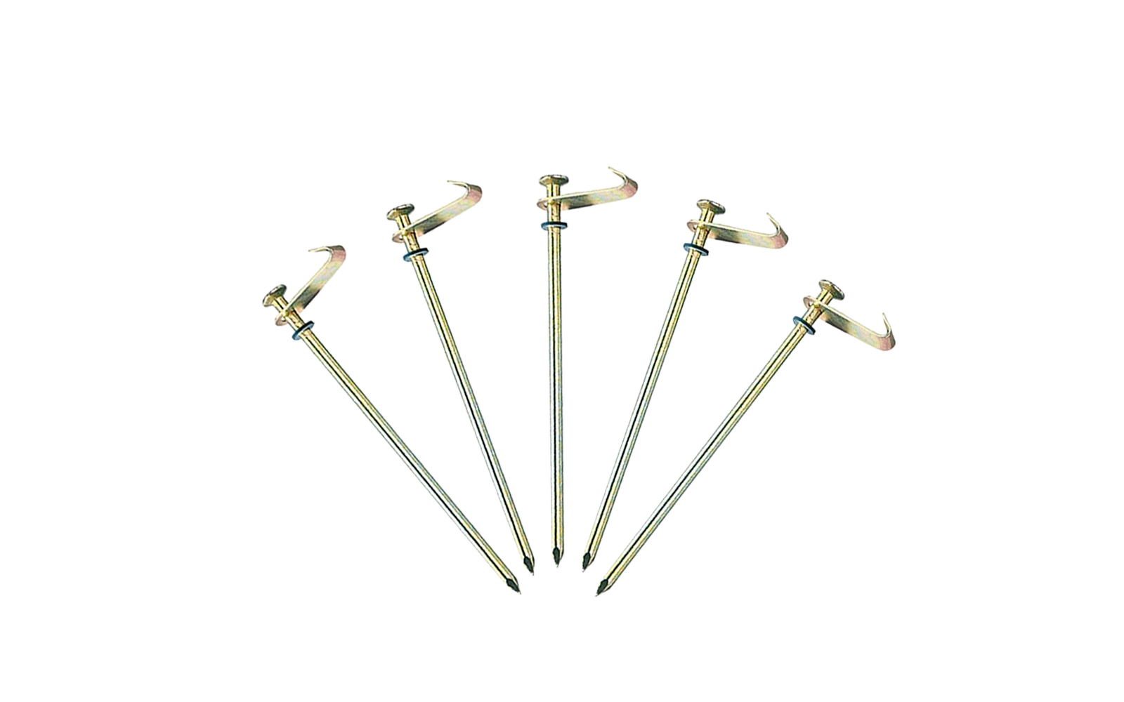 Berger Erdnagel mit Haken Zelthering 21 cm aus Stahl für harte Böden, 5er-Pack - Zeltheringe & Abspannmaterial