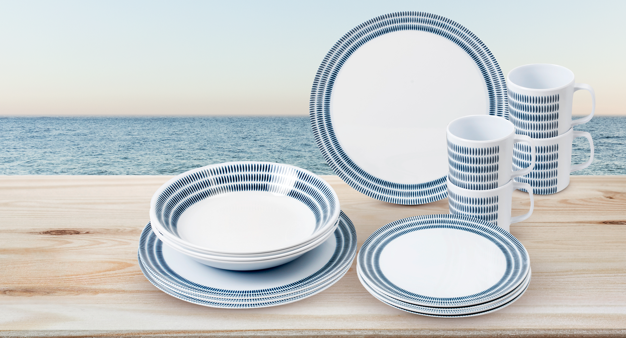Brunner Bluebay Melamingeschirr-Set