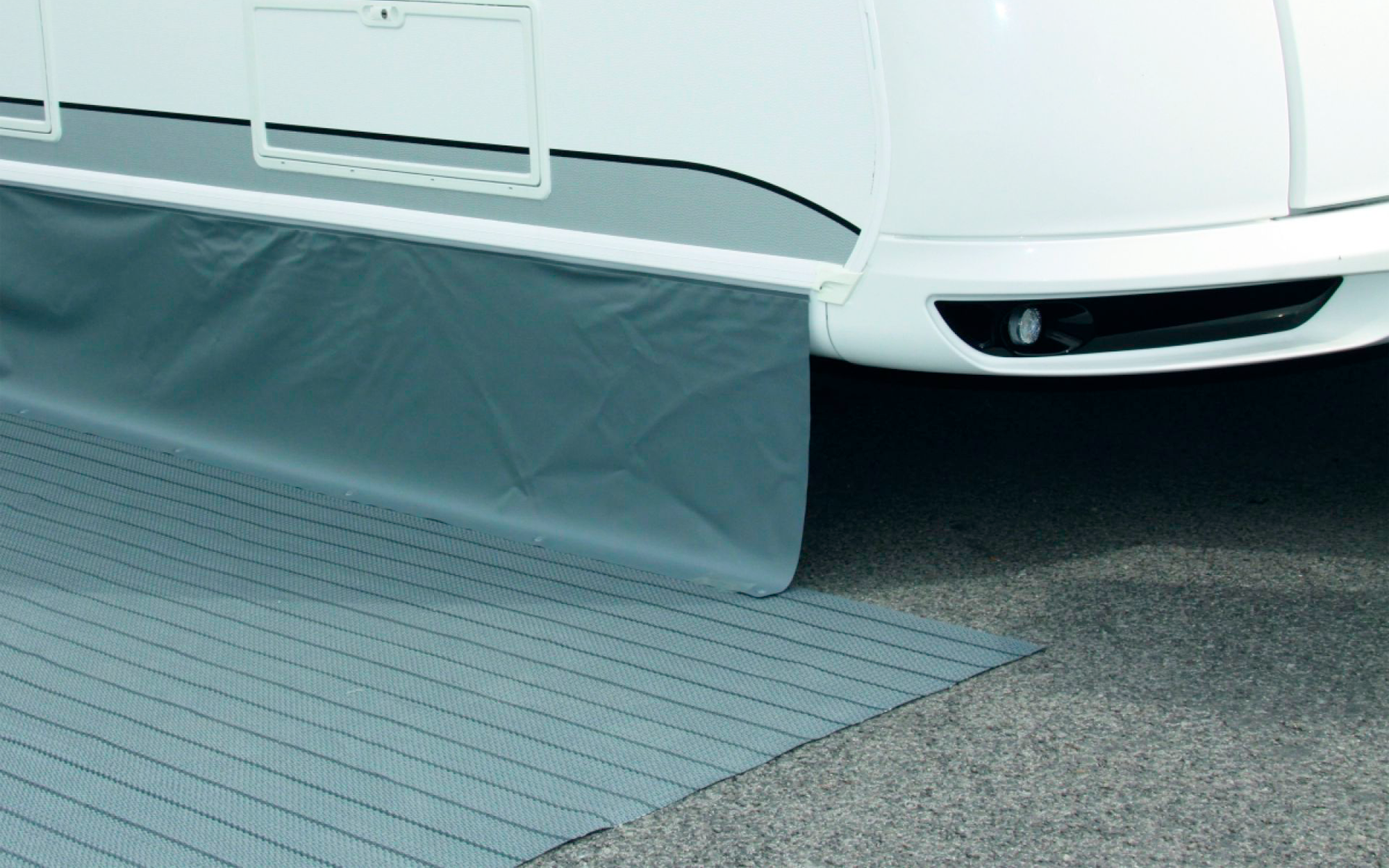Hindermann Bodenschürze mit Polyvinylchlorid Keder dunkelgrau 3 x 0,5 Meter - Bodenschürzen