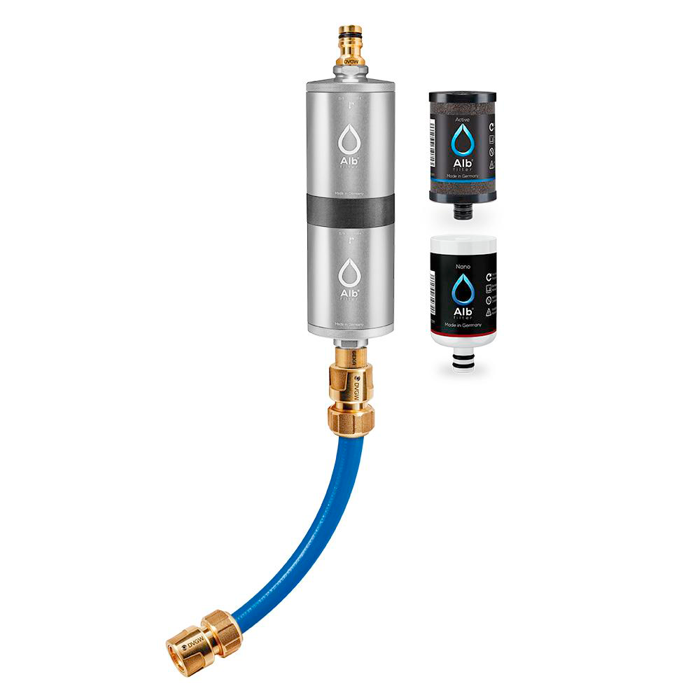 Alb Filter Mobil Fusion Active und Nano Trinkwasserfilter Camping-Set mit Koffer Silber