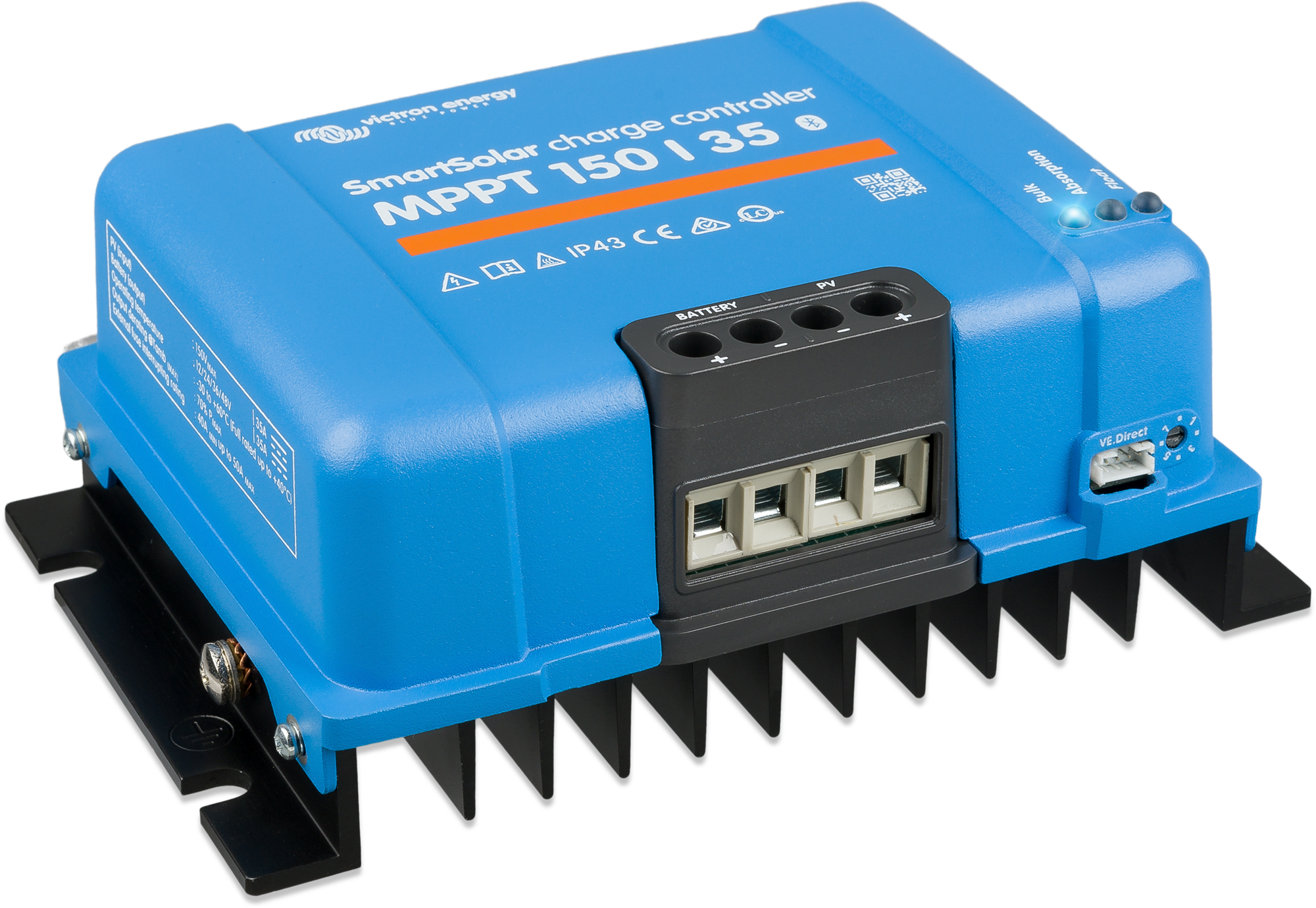 Victron SmartSolar MPPT 150/35 Solarladeregler für Batteriespannung 12/24/48 V mit Bluetooth Nennladestrom 35 A - Solar-Laderegler von Victron Energy