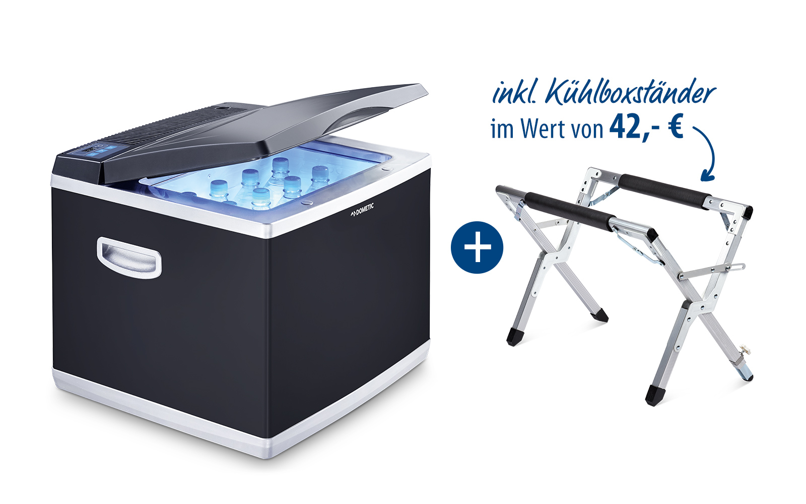 Dometic Kühlbox-Set CK40D Hybrid Kompressorkühlbox 38 Liter +  Kühlboxständer - Fritz Berger Campingbedarf