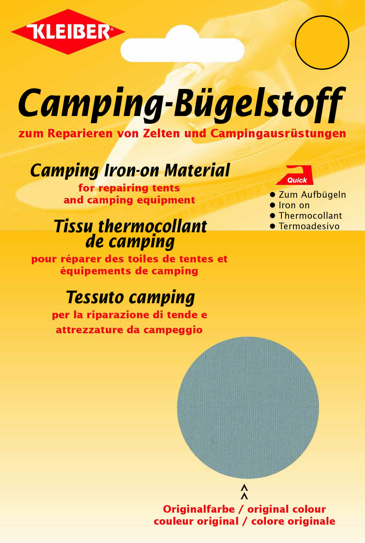 Kleiber Camping-Bügelstoff aus Original-Zeltstoff Grau