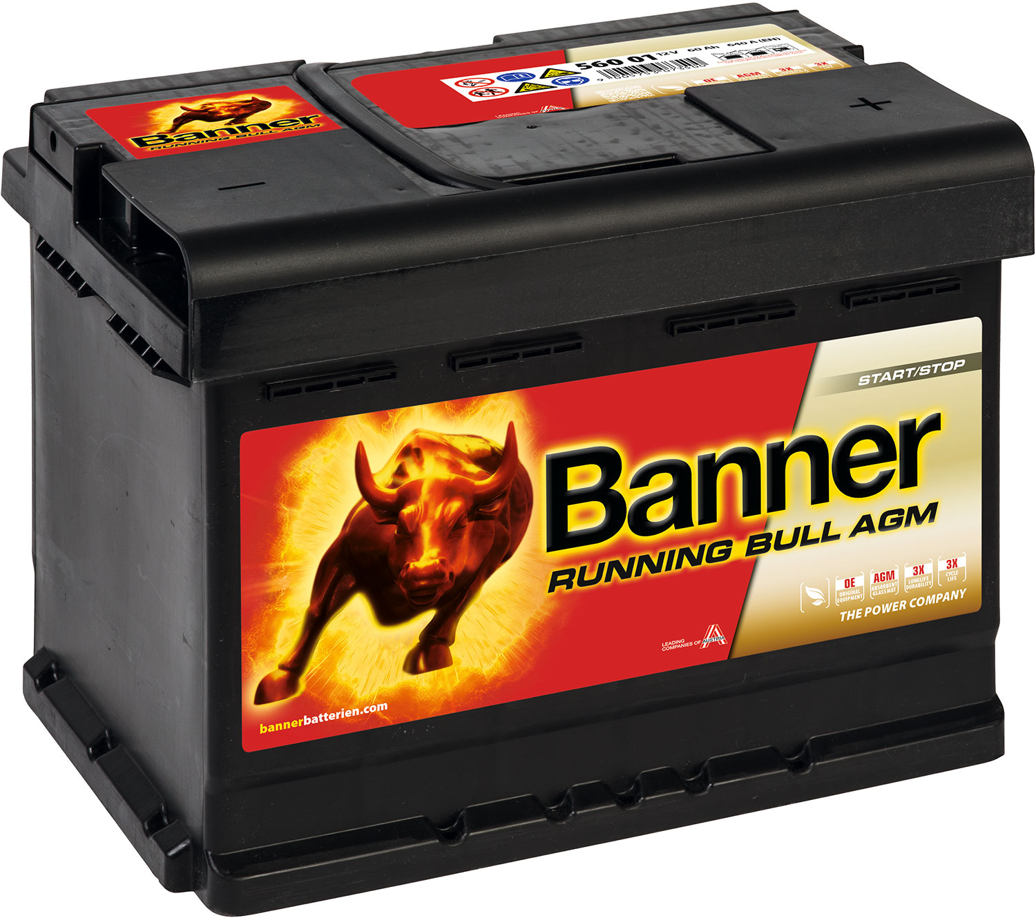 Banner Running Bull AGM 56001 Fahrzeugbatterie 12 V / 60 Ah