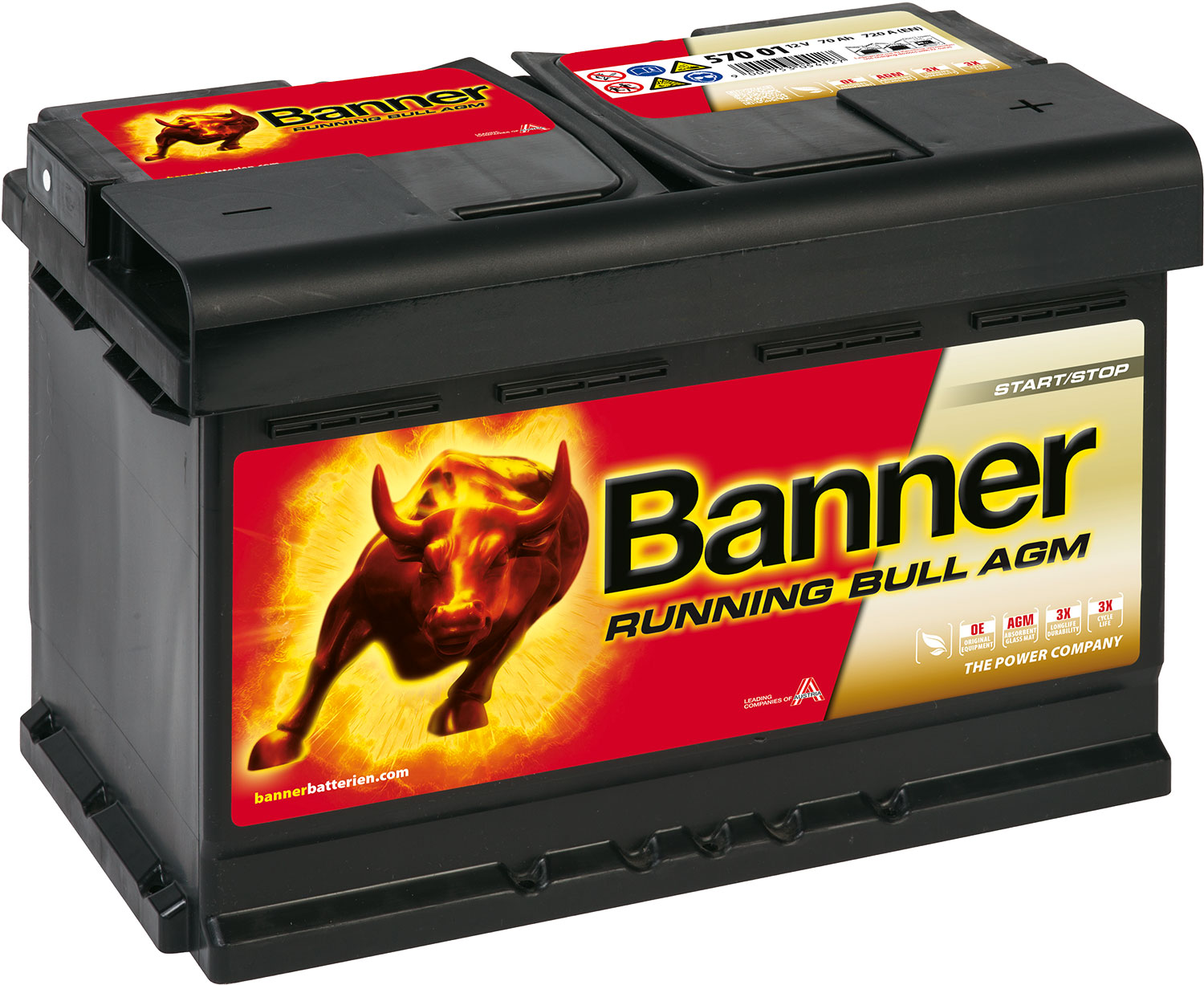 Banner Running Bull AGM 57001 Fahrzeugbatterie 12 V /70 Ah
