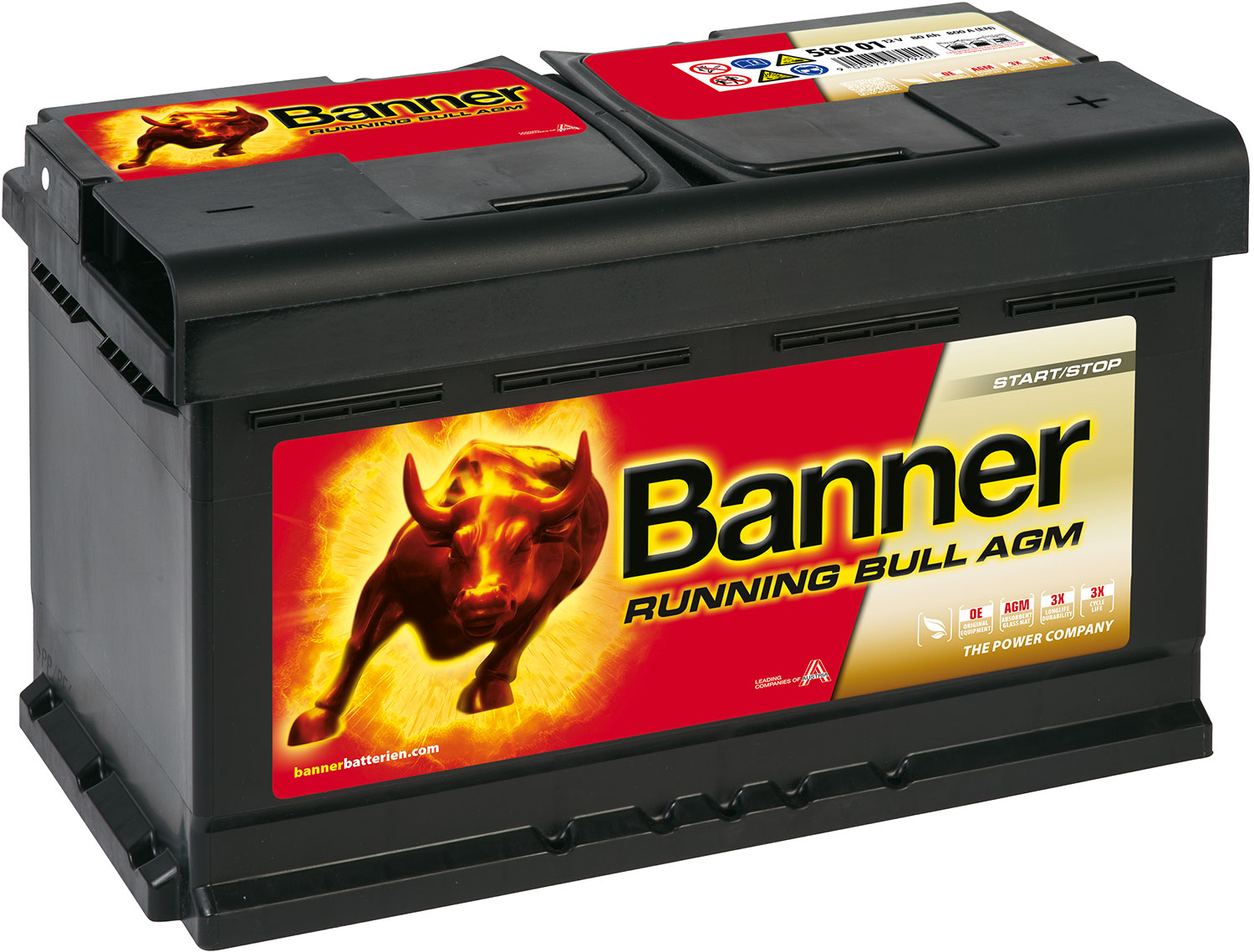 Banner Running Bull AGM 58001 Fahrzeugbatterie 12 V / 80 Ah