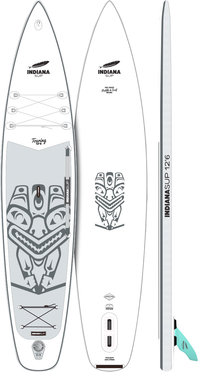 Indiana SUP Touring Inflatable 12‘6 aufblasbares Stand Up Paddling-Board inkl. Luftpumpe