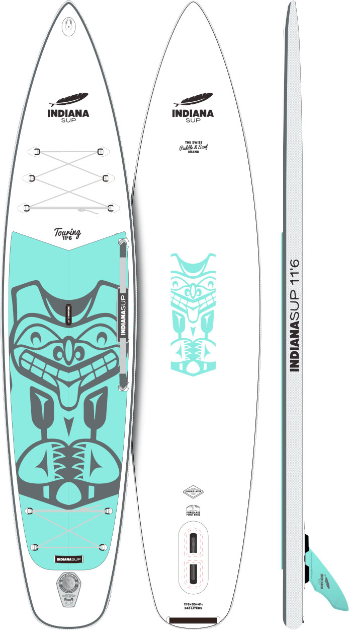 Indiana SUP Touring Lite 11‘6 aufblasbares Stand Up Paddling-Board inkl. Luftpumpe
