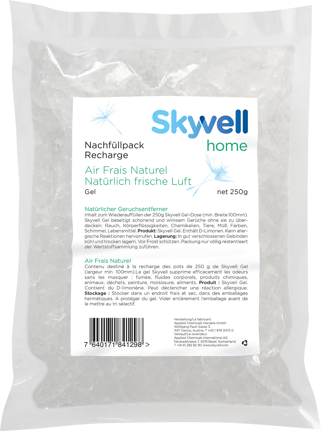 Skyvell Home Gel Nachfüllpack für Geruchsentferner 250 g