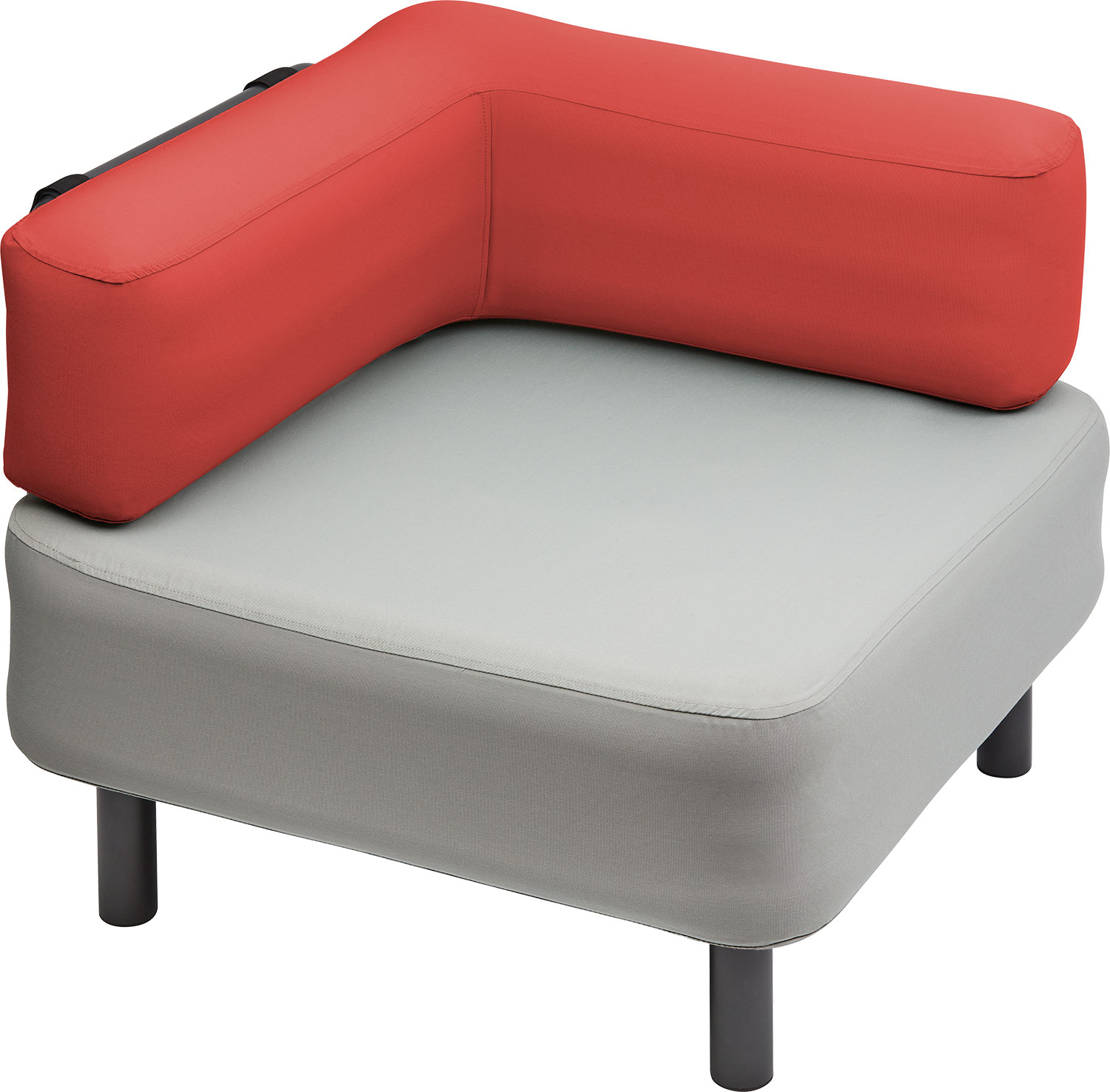One Bar Element 1 aufblasbarer Eck-Sessel / Sitzelement Light Grey / Red