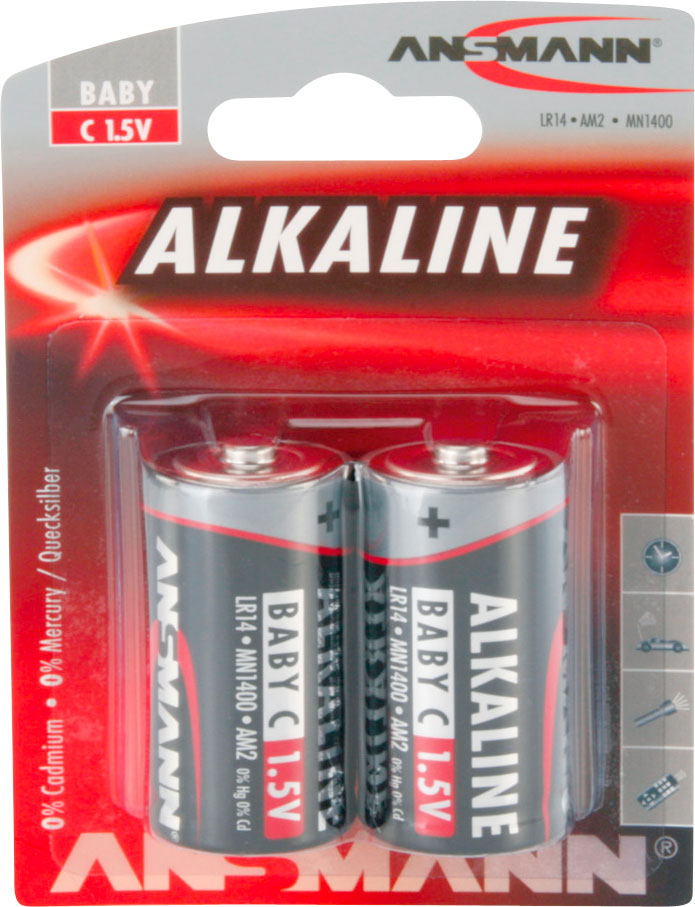 Ansmann Alkaline Baby C / LR 14 Batterie 1,5 V 2er Set