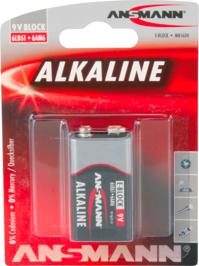 Ansmann Alkaline 6LR61 E Block Batterie 9 V
