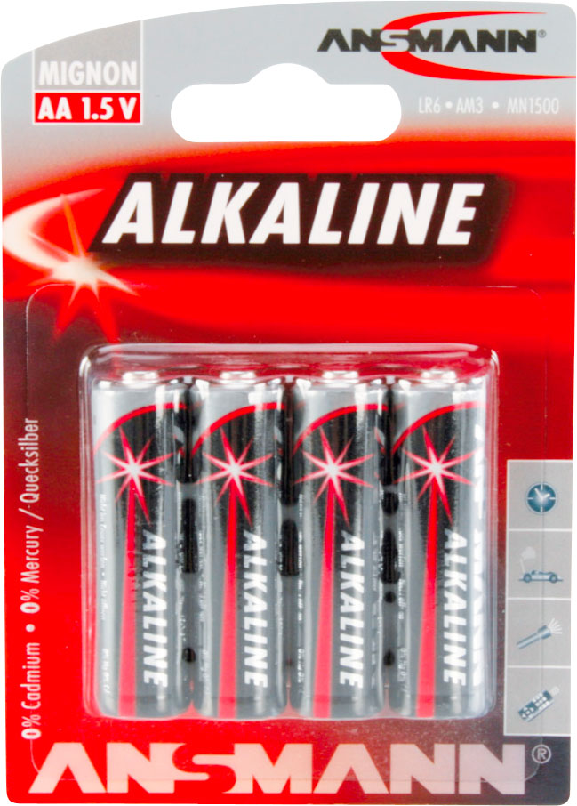 Ansmann Alkaline Mignon AA Batterie 1,5 V 4er-Set