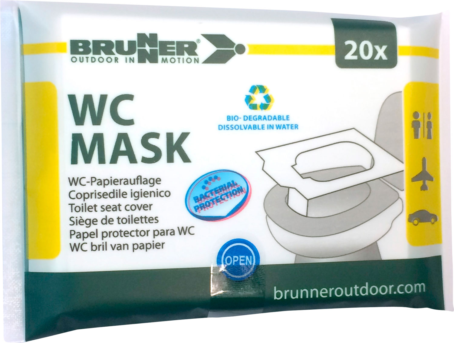 Brunner WC Mask Papierauflage für Campingtoiletten 20 Stück