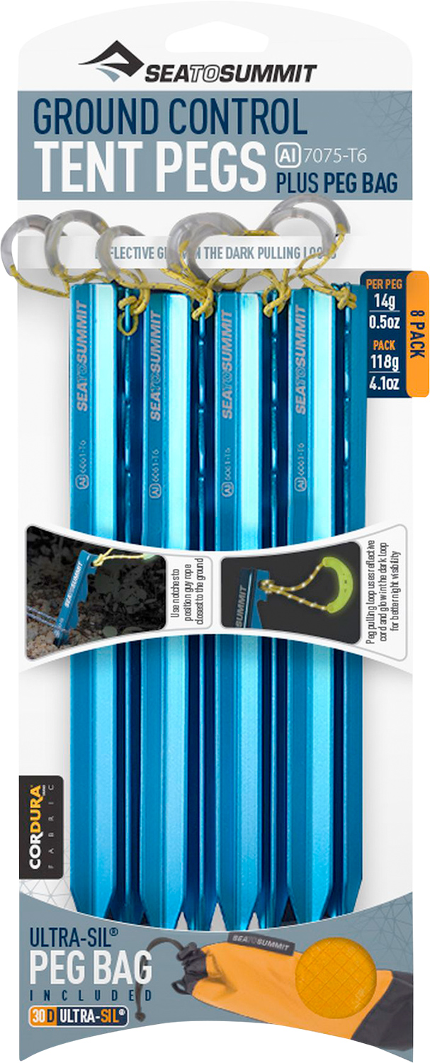 Sea to Summit Ground Control Tent Pegs Zeltheringe 8er Pack - Zeltheringe & Abspannmaterial