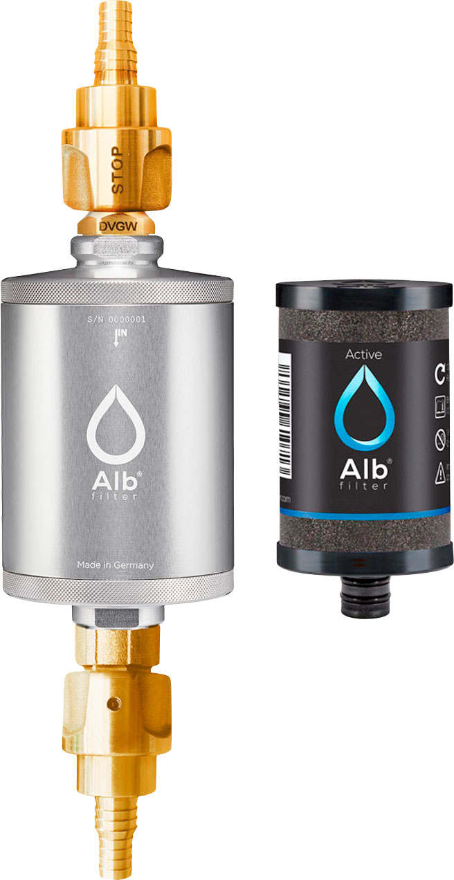 Alb Filter® TRAVEL Active Trinkwasserfilter - Festeinbau - Mit GEKA Anschluss - Silber